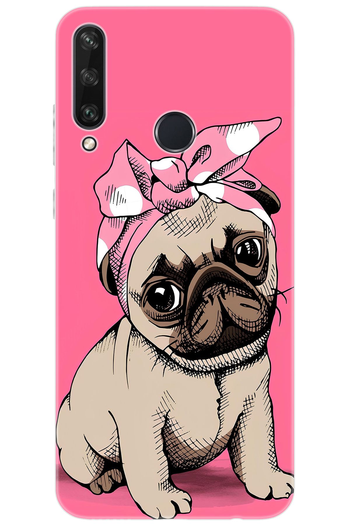 Ceppare Huawei Y6P (MED-LX9N) Uyumlu Kılıf Desen Baskılı Silikon Sevimli Pug STK:748 CP-v8qZdq8