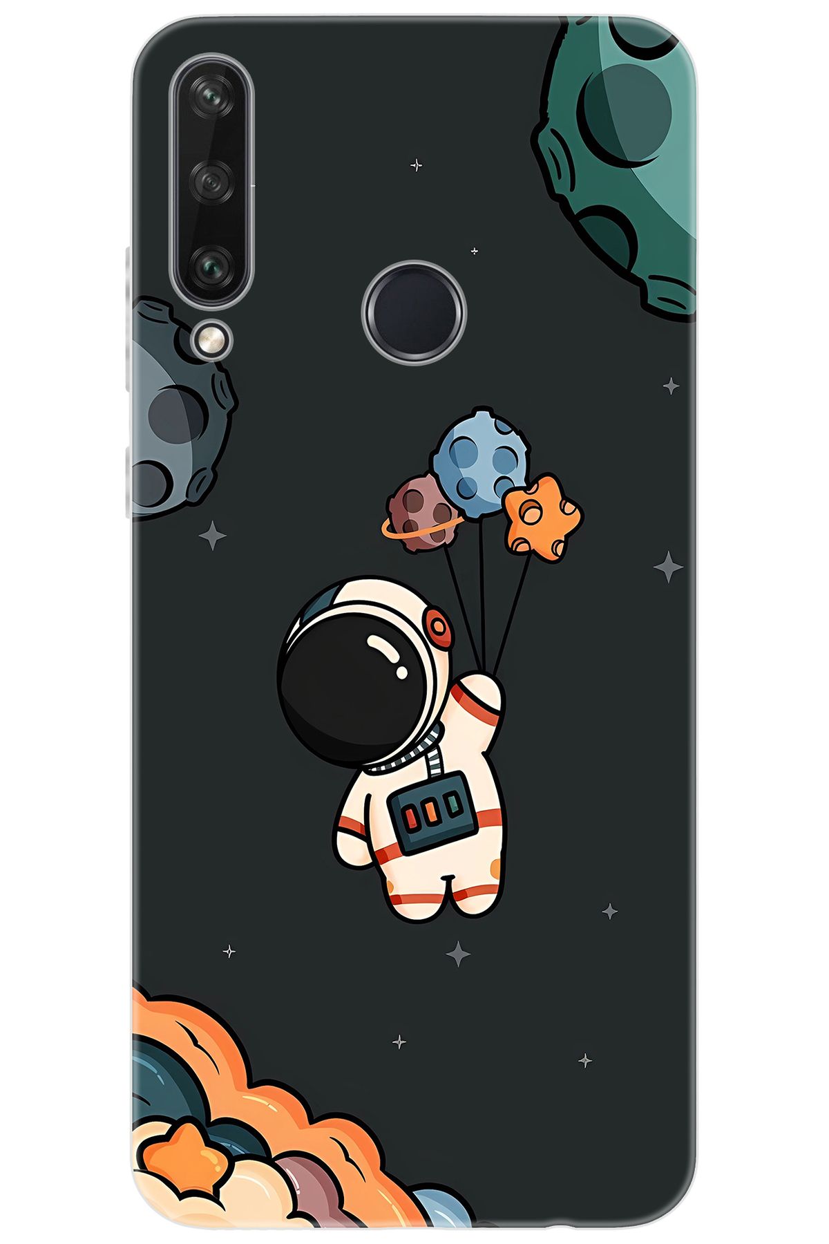 Ceppare Huawei Y6P (MED-LX9N) Uyumlu Kılıf Desen Baskılı Silikon Astronot STK:628 CP-jJZAAKt