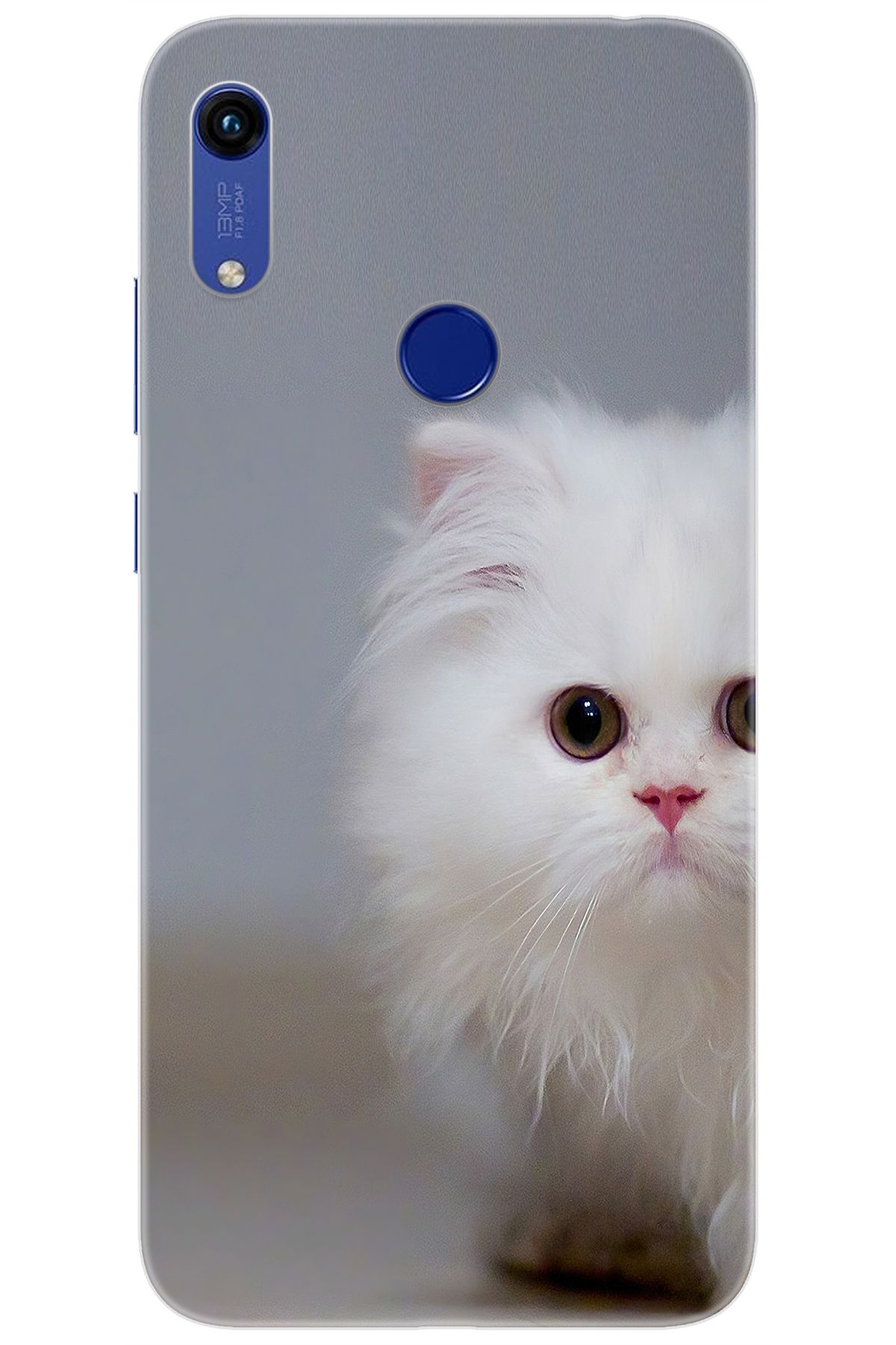Ceppare Huawei Y6 2019 (MRD-LX1) Uyumlu Kılıf Desen Baskılı Silikon Beyaz Kedi STK:139 CP-R6FOxYS
