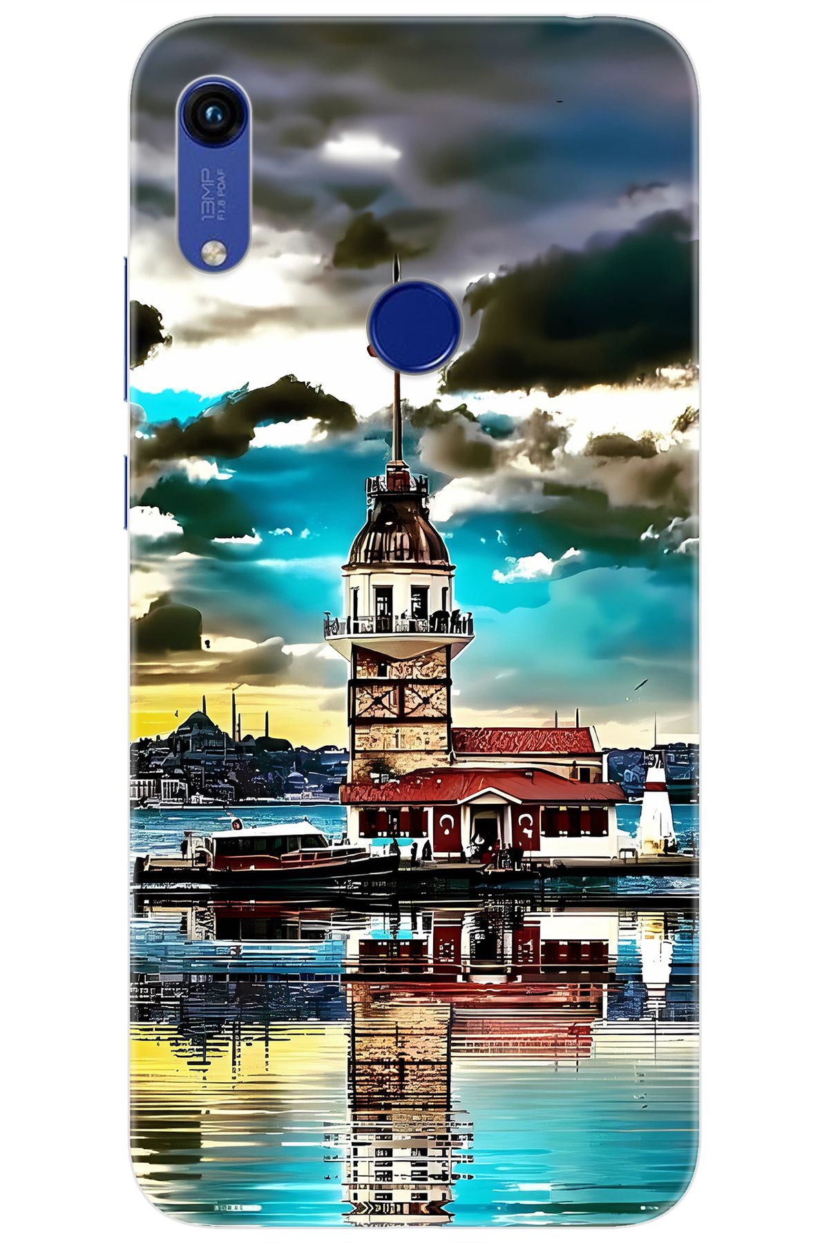 Ceppare Huawei Y6S 2019 (JAT-L41) Uyumlu Kılıf Desen Baskılı Silikon Kız Kulesi STK:692 CP-qs3YwYl