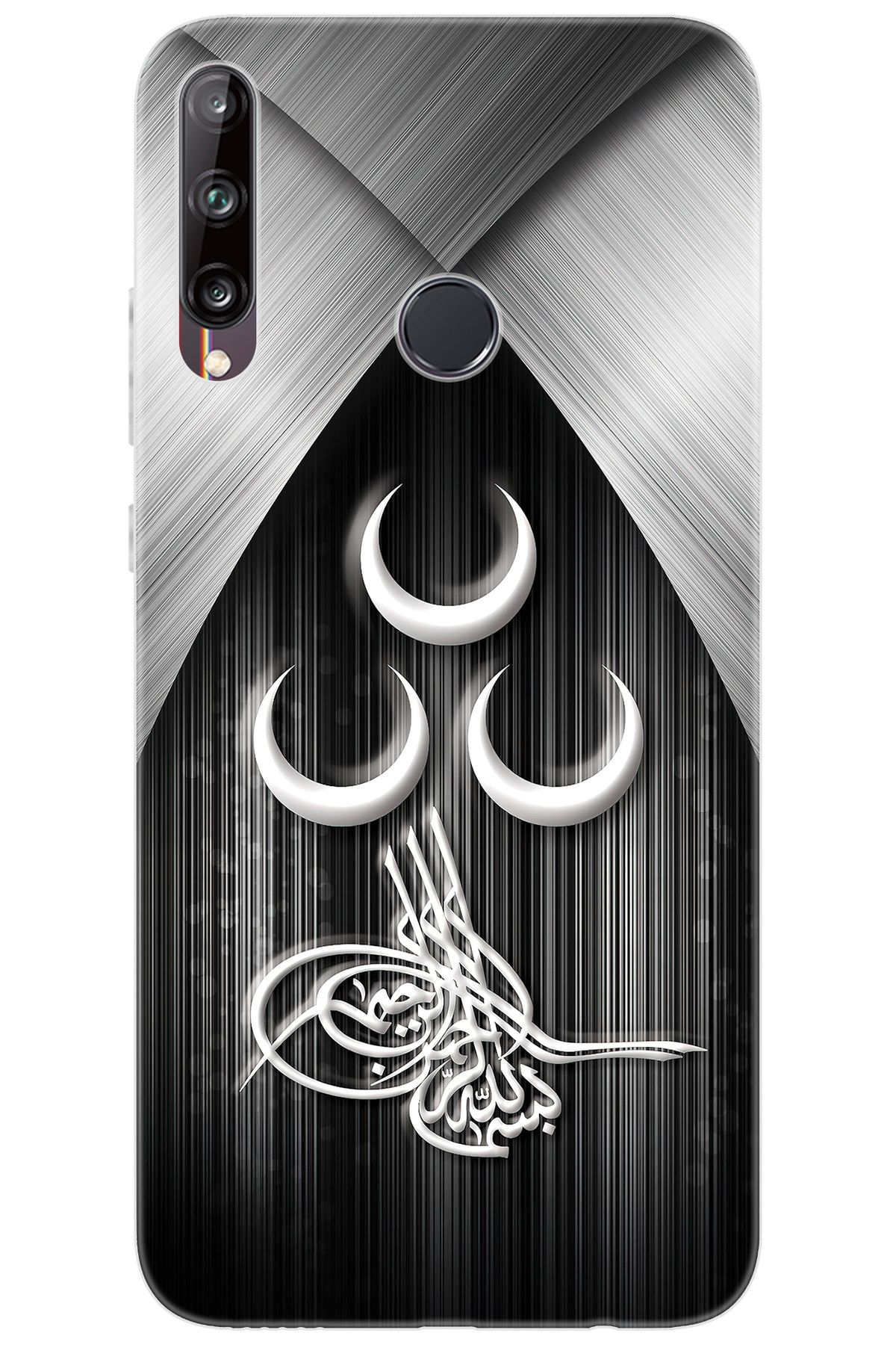 Ceppare Huawei Y7P (ART-L29) Uyumlu Kılıf Desen Baskılı Silikon Üç Hilal Tuğra STK:417 CP-xw5o48E