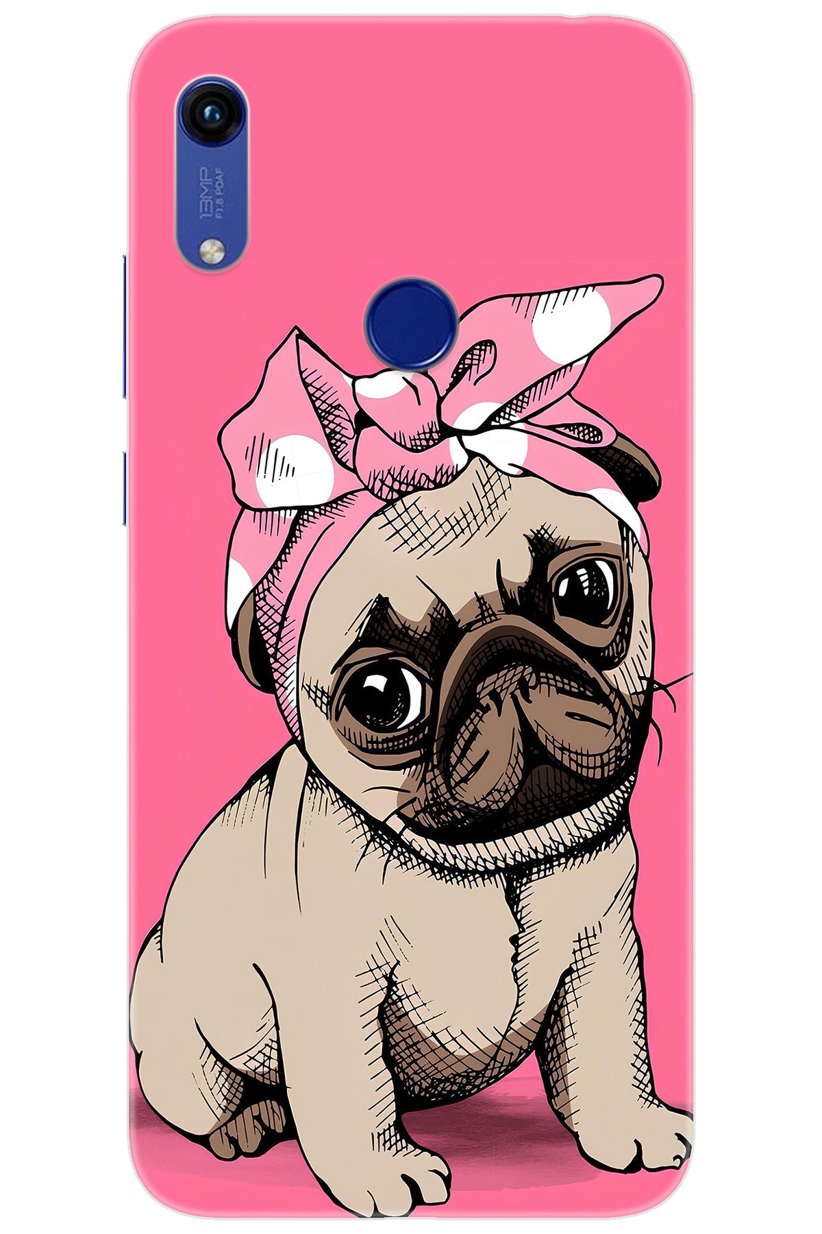 Ceppare Huawei Y6S 2019 (JAT-L41) Uyumlu Kılıf Desen Baskılı Silikon Sevimli Pug STK:748 CP-CY3sTqm