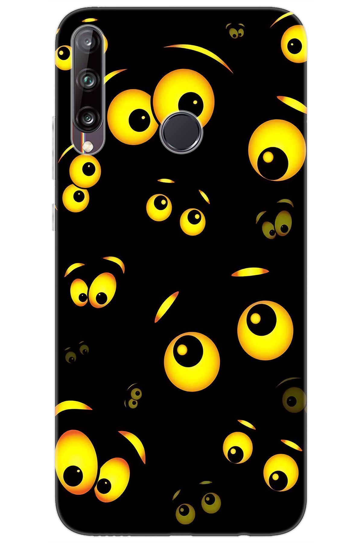 Ceppare Huawei Y7P (ART-L29) Uyumlu Kılıf Desen Baskılı Silikon Emoji Gözler STK:746 CP-q3VuE0M