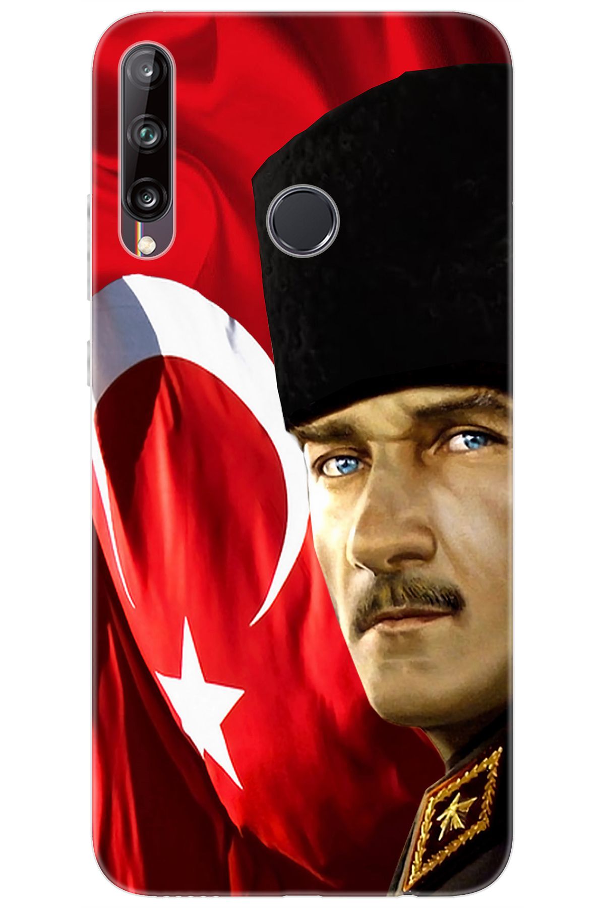 Ceppare Huawei Y7P (ART-L29) Uyumlu Kılıf Desenli Silikon Atatürk ve Türk Bayrağı STK:726 CP-voI6lcH