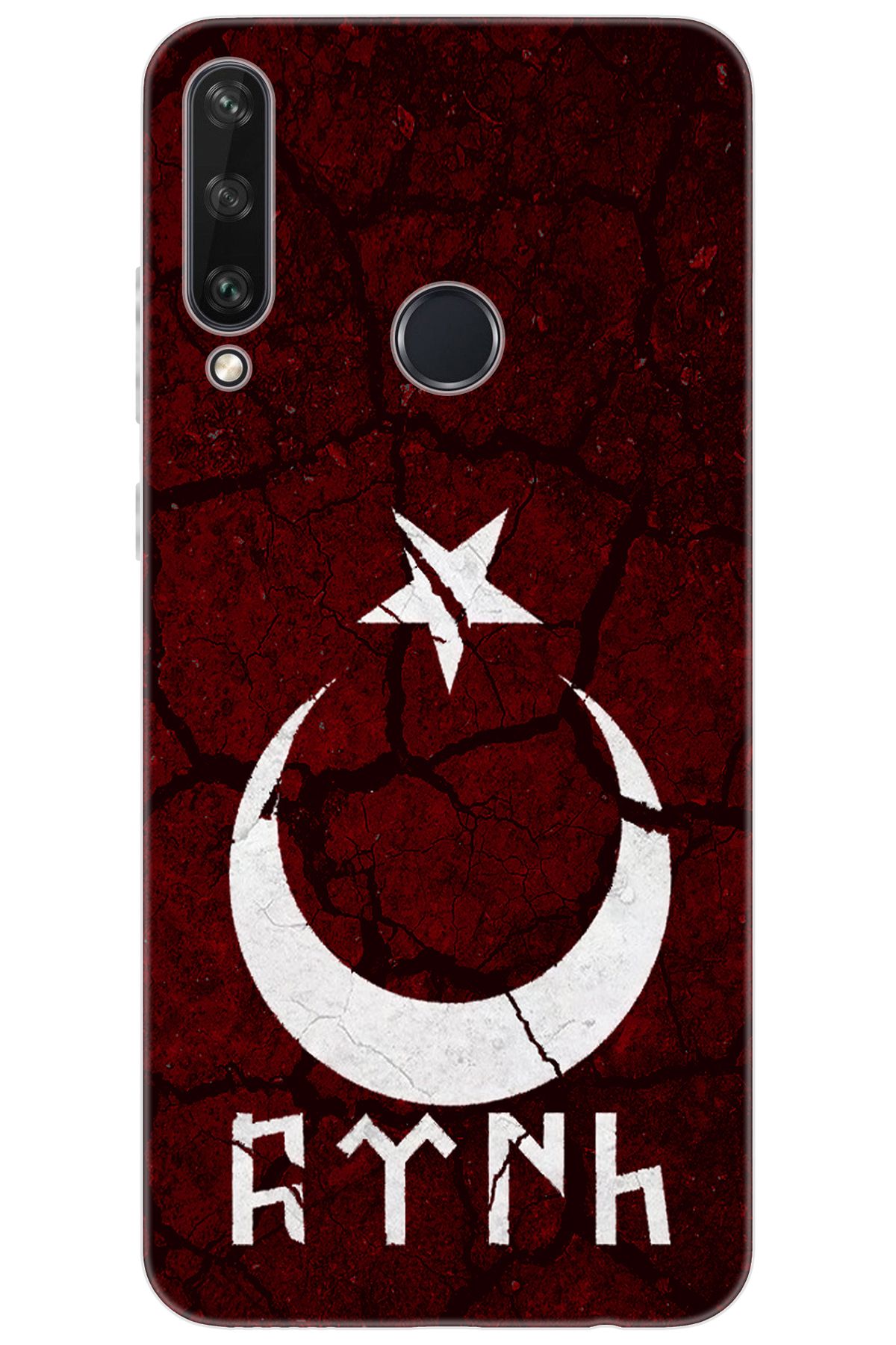 Ceppare Huawei Y6P (MED-LX9N) Uyumlu Kılıf Desen Baskılı Silikon Göktürkçe Türk STK:386 CP-cz1qtYs