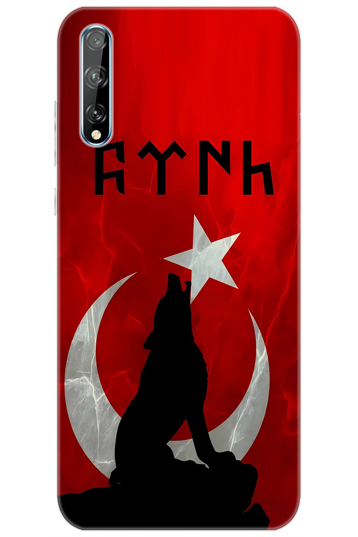 Ceppare Huawei Y8P (AQM-LX1) Uyumlu Kılıf Desen Baskılı Silikon Kurt ve Göktürkçe STK:637 CP-FnPgVVE