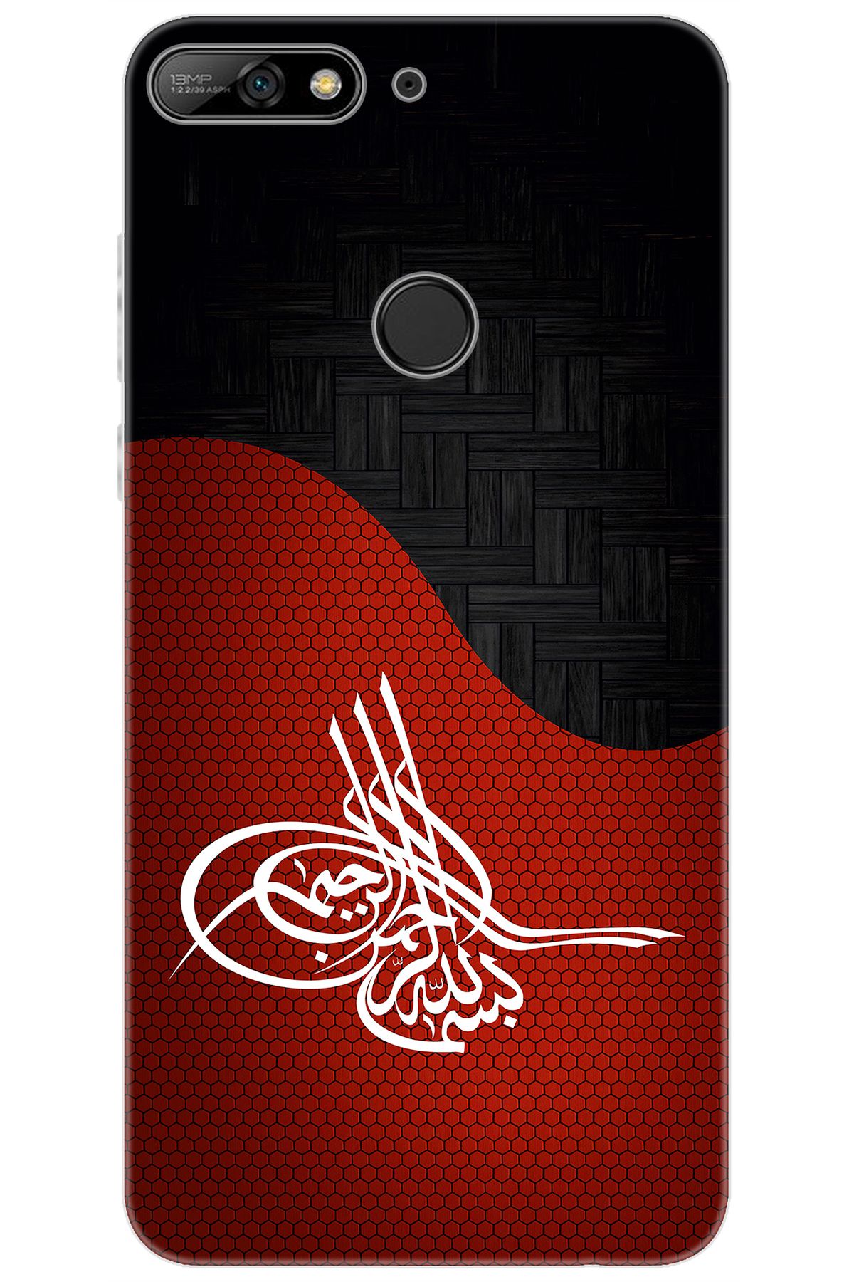 Ceppare Huawei Y7 2018 (LDN-L01) Uyumlu Kılıf Desen Baskılı Silikon Tuğra Tasarım STK:376 CP-pYd5Q4f