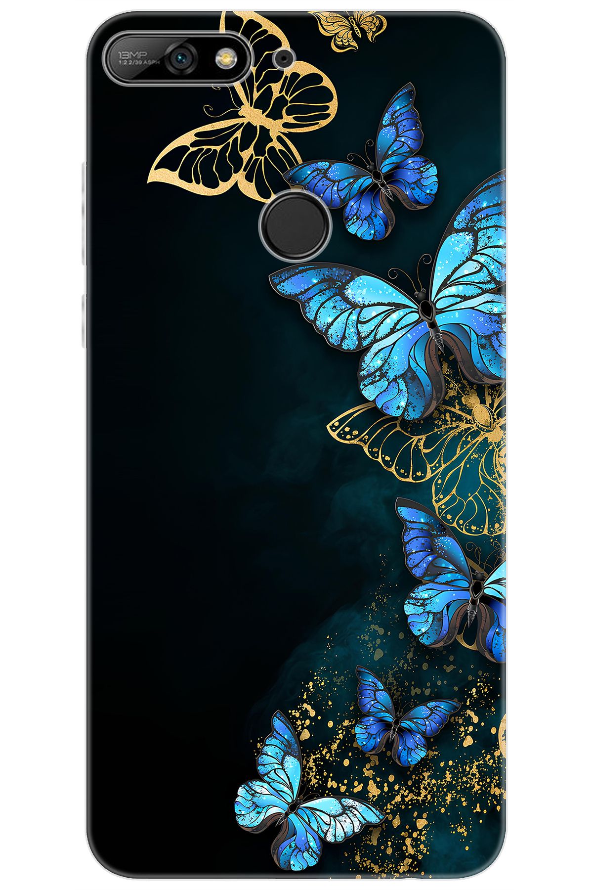 Ceppare Huawei Y7 2018 (LDN-L01) Uyumlu Kılıf Desen Baskılı Silikon Kelebekler STK:721 CP-sXmqDQb