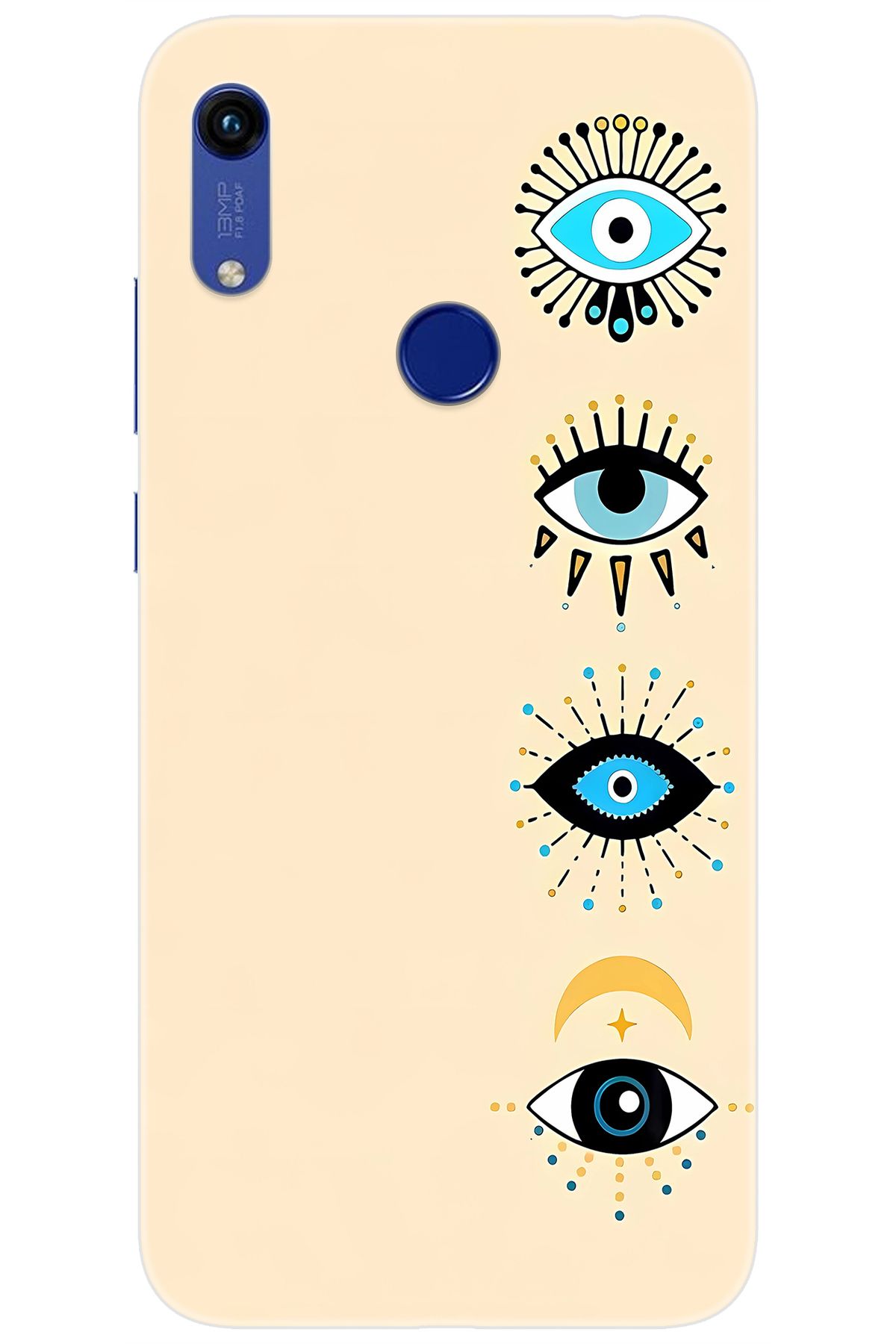 Ceppare Huawei Y6 PRO 2019 (MRD-LX2) Uyumlu Kılıf Desen Baskılı Silikon Nazar Gözler STK:742 CP-e21hGM7