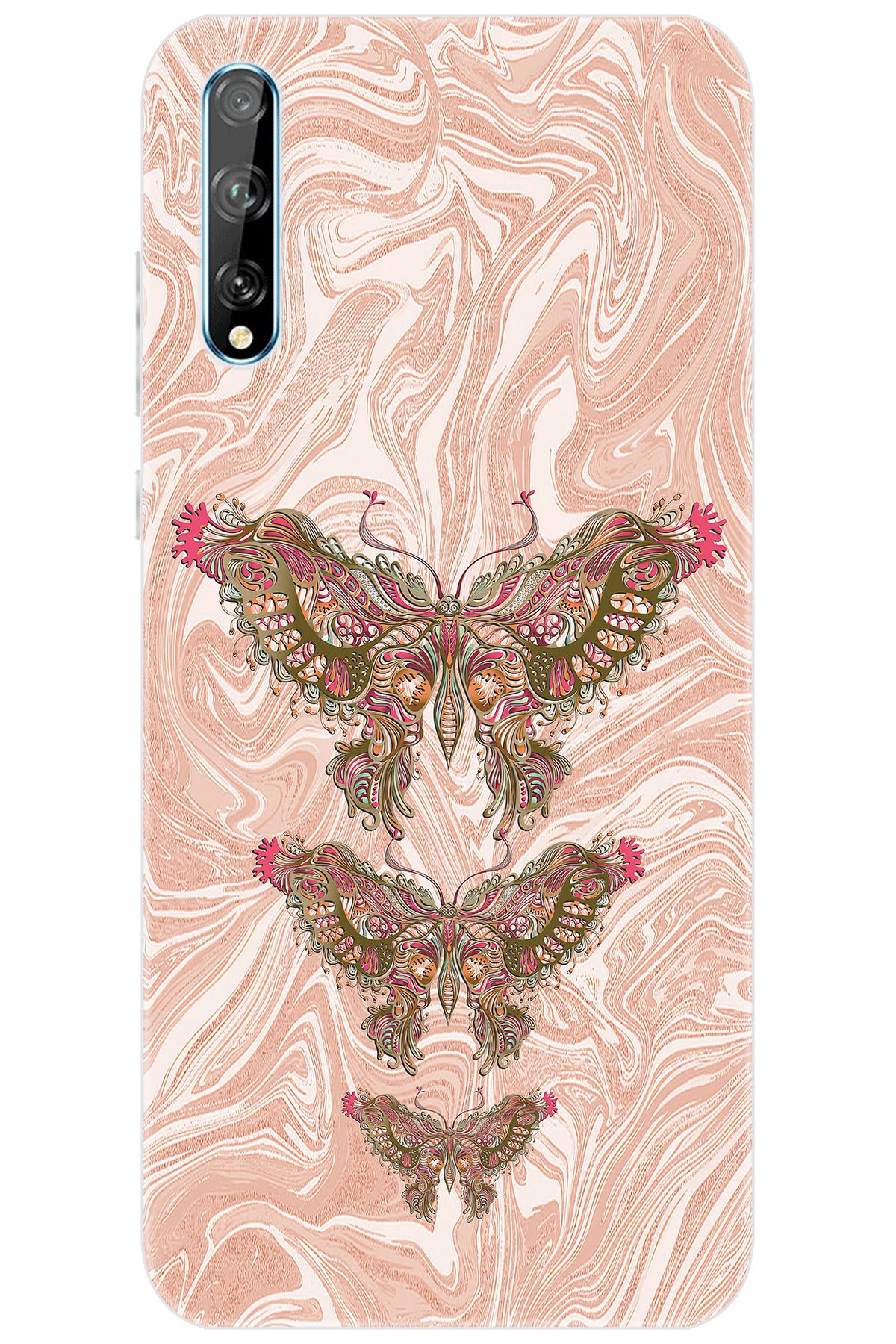 Ceppare Huawei Y8P (AQM-LX1) Uyumlu Kılıf Desen Baskılı Silikon Kelebek Resim STK:552 CP-qxyiDof