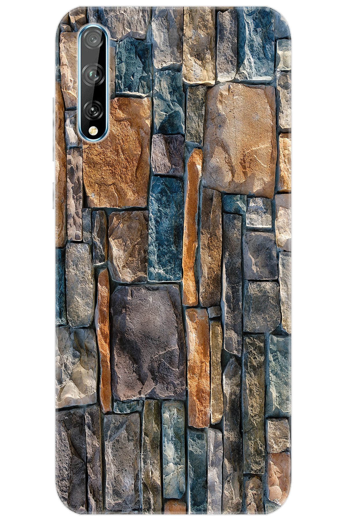 Ceppare Huawei Y8P (AQM-LX1) Uyumlu Kılıf Desen Baskılı Silikon Taş Duvar STK:233 CP-9ZSoApp