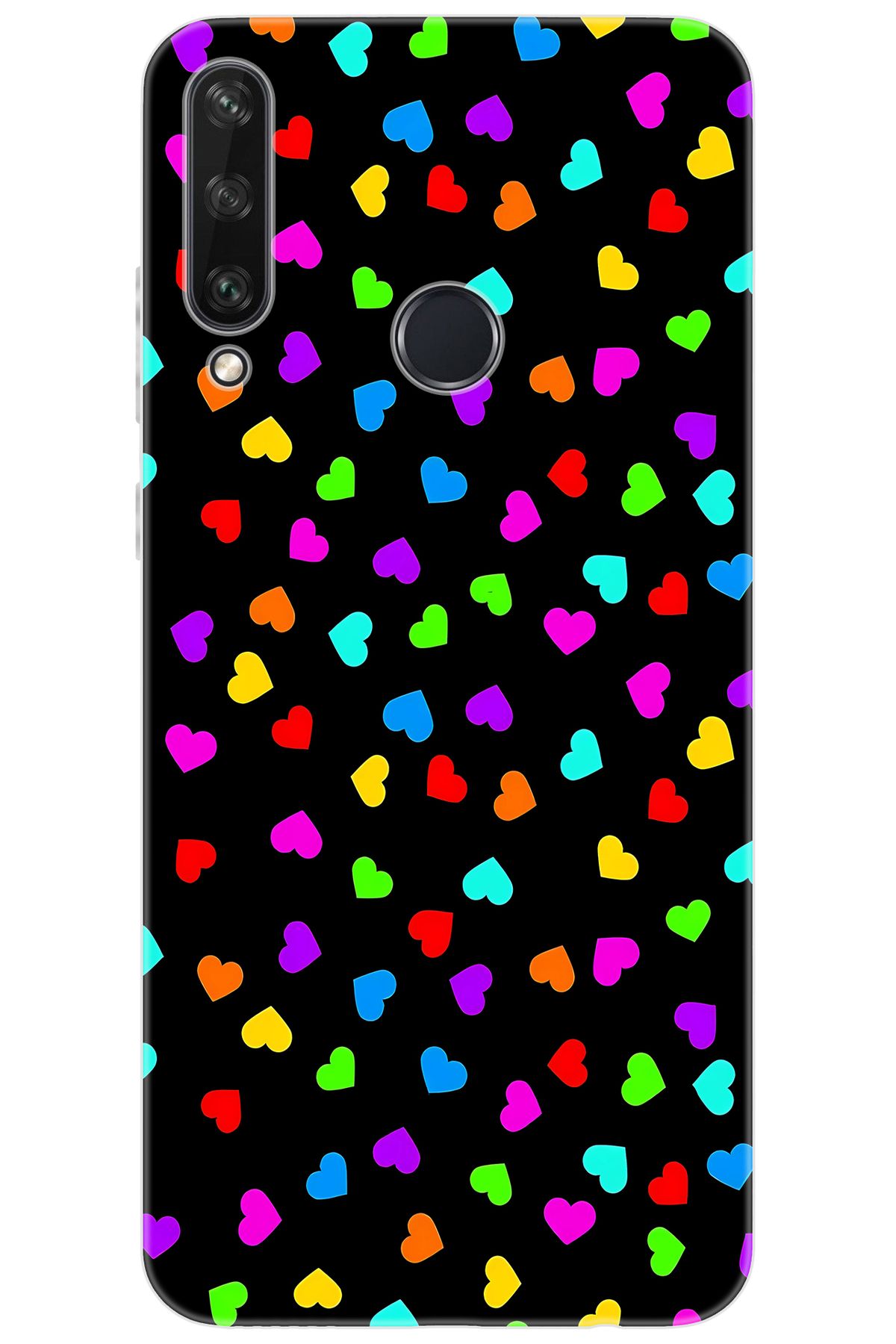 Ceppare Huawei Y6P (MED-LX9N) Uyumlu Kılıf Desen Silikon Renkli Minik Kalpler STK:1017 CP-SHaYELj