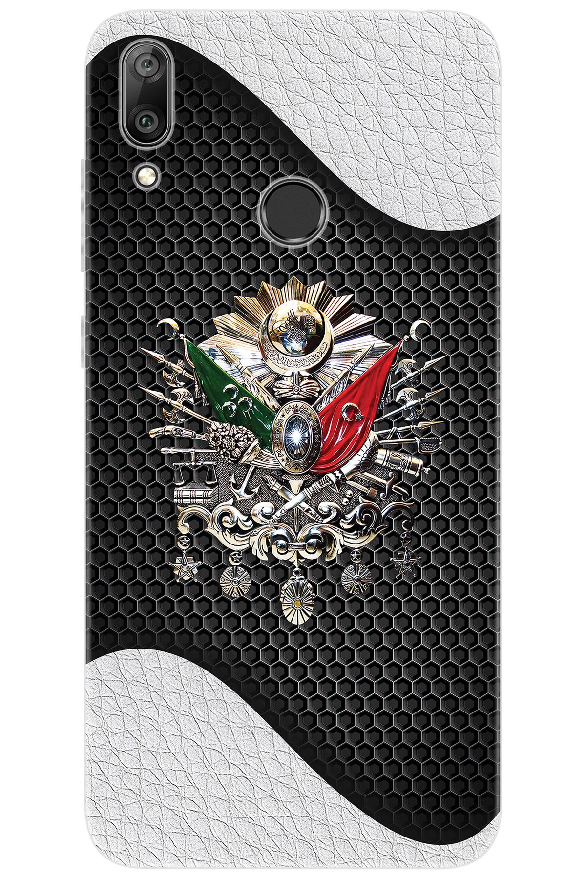 Ceppare Huawei Y7 2019 (DUB-LX1) Uyumlu Kılıf Desen Baskılı Silikon Osmanlı Tuğra STK:415 CP-ePtojhI
