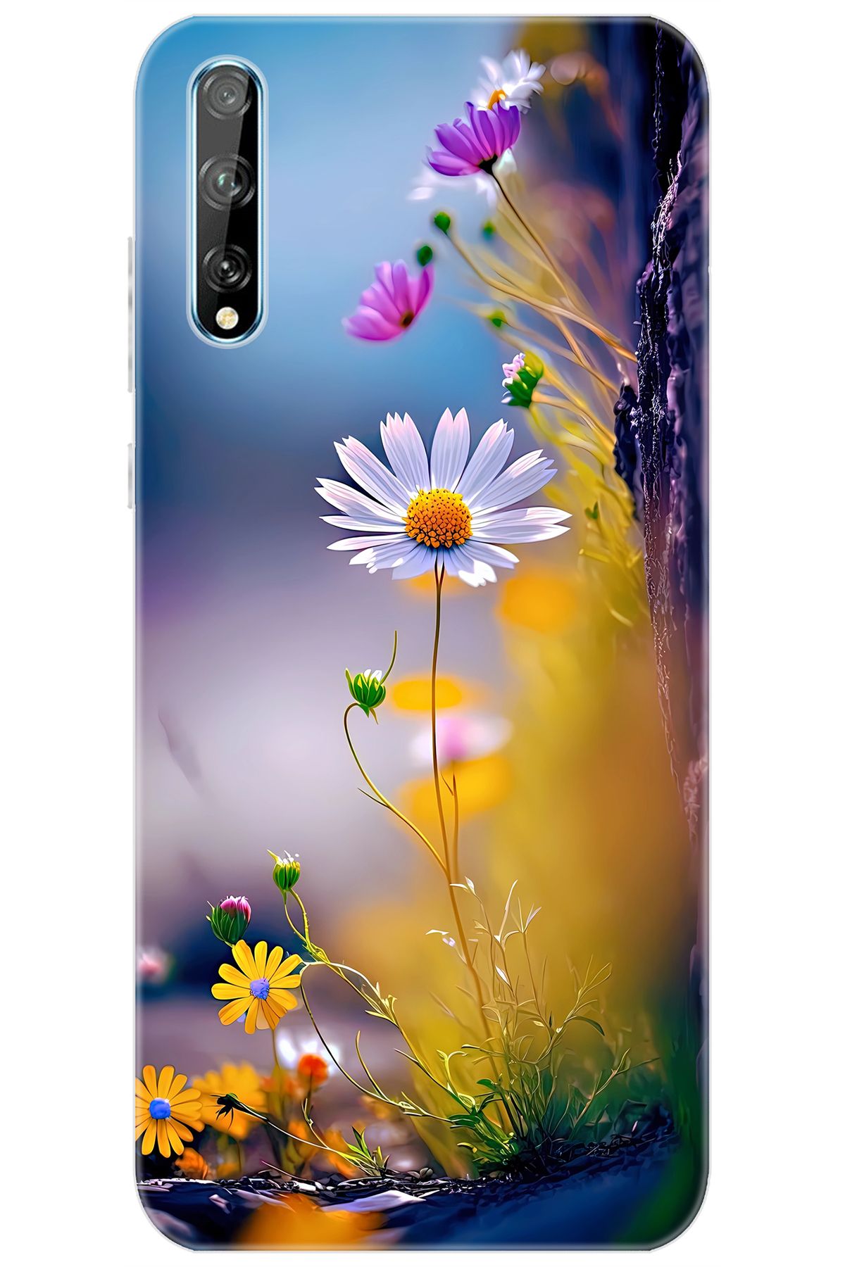 Ceppare Huawei Y8P (AQM-LX1) Uyumlu Kılıf Desen Baskılı Silikon Papatya Seri STK:1000 CP-MtsXGC3
