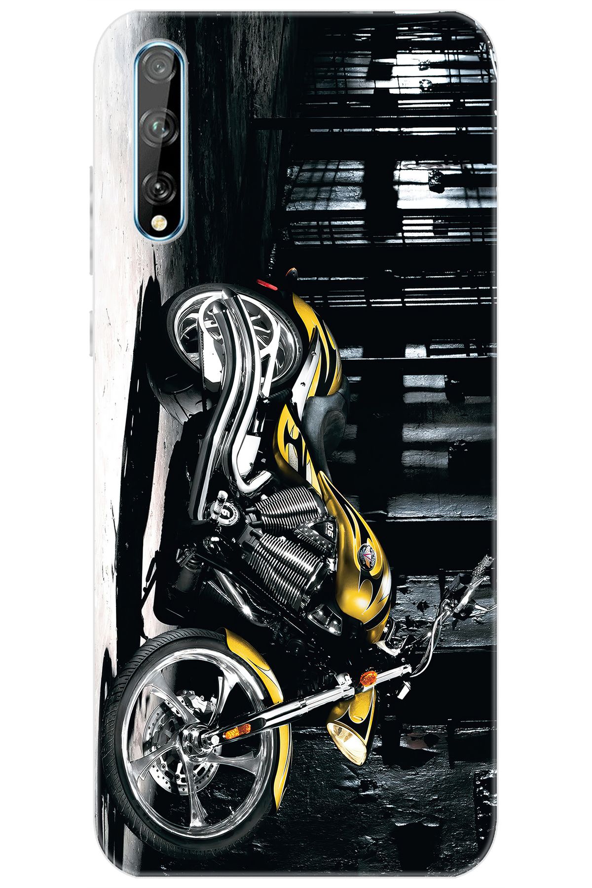 Ceppare Huawei Y8P (AQM-LX1) Uyumlu Kılıf Desen Baskılı Silikon Motorcycle STK:297 CP-ZzXOZEP