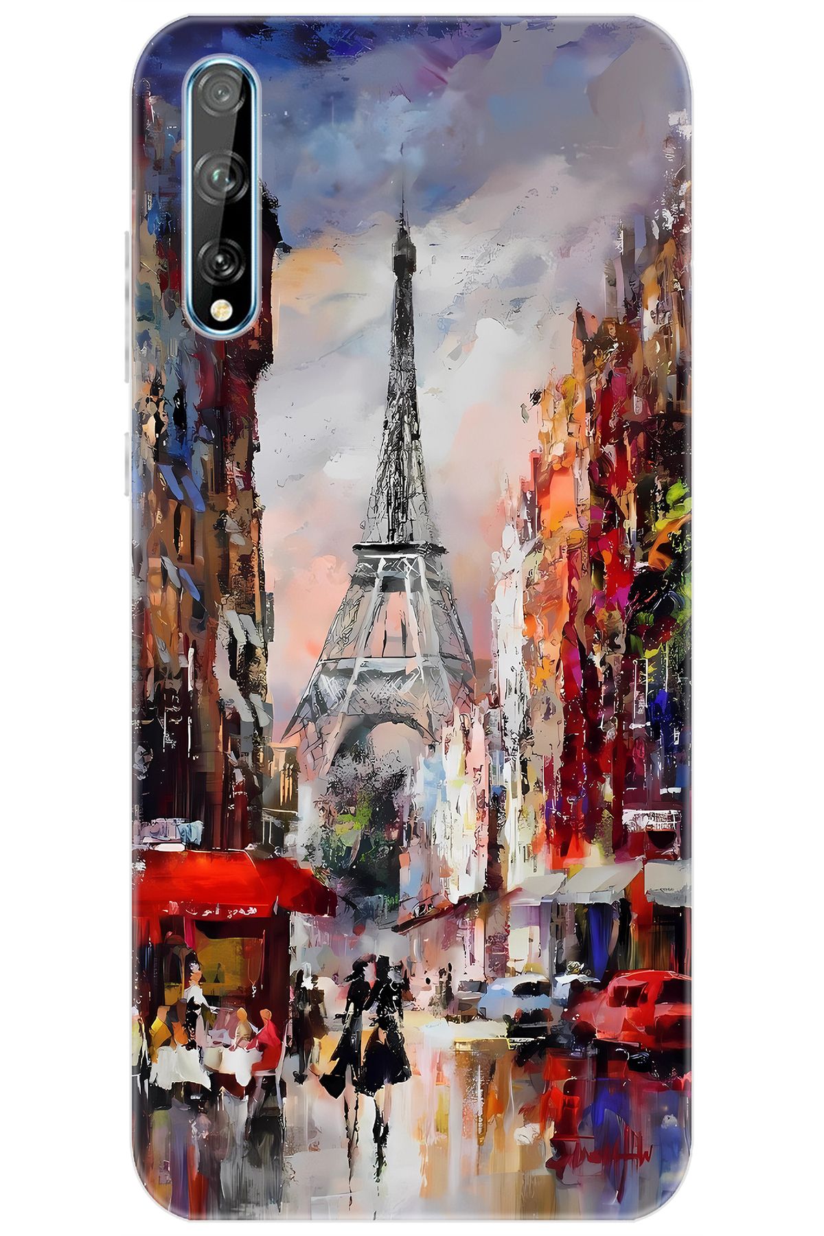 Ceppare Huawei Y8P (AQM-LX1) Uyumlu Kılıf Desen Baskılı Silikon Eyfel Kulesi STK:1010 CP-7qE2GiJ