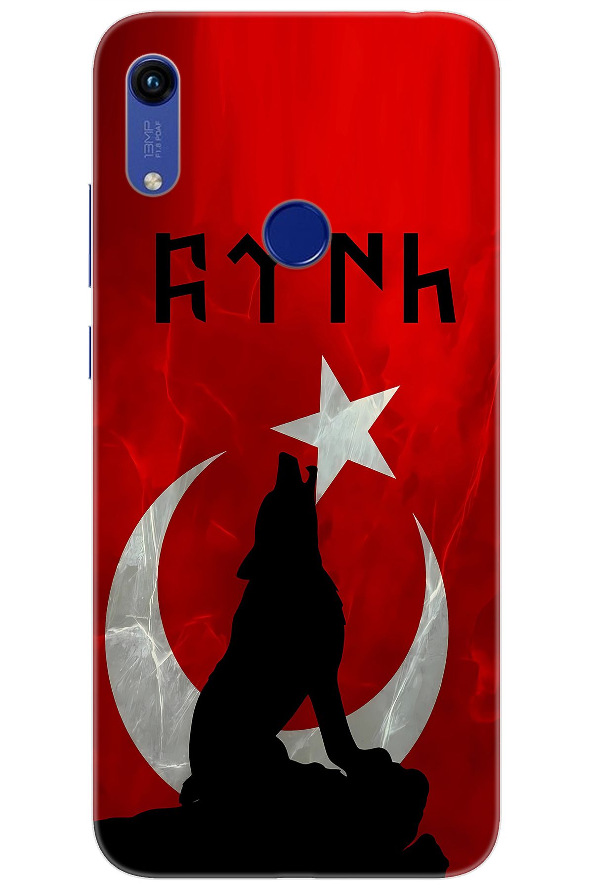Ceppare Huawei Y6 PRO 2019 (MRD-LX2) Uyumlu Kılıf Desen Baskılı Silikon Kurt ve Göktürkçe STK:637 CP-Yx8ShUW
