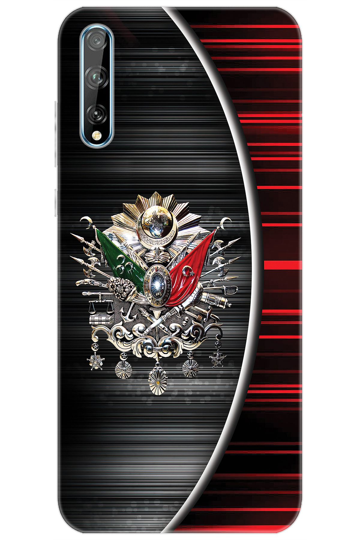 Ceppare Huawei Y8P (AQM-LX1) Uyumlu Kılıf Desen Baskılı Silikon Osmanlı Tuğra STK:410 CP-xqIM7iW