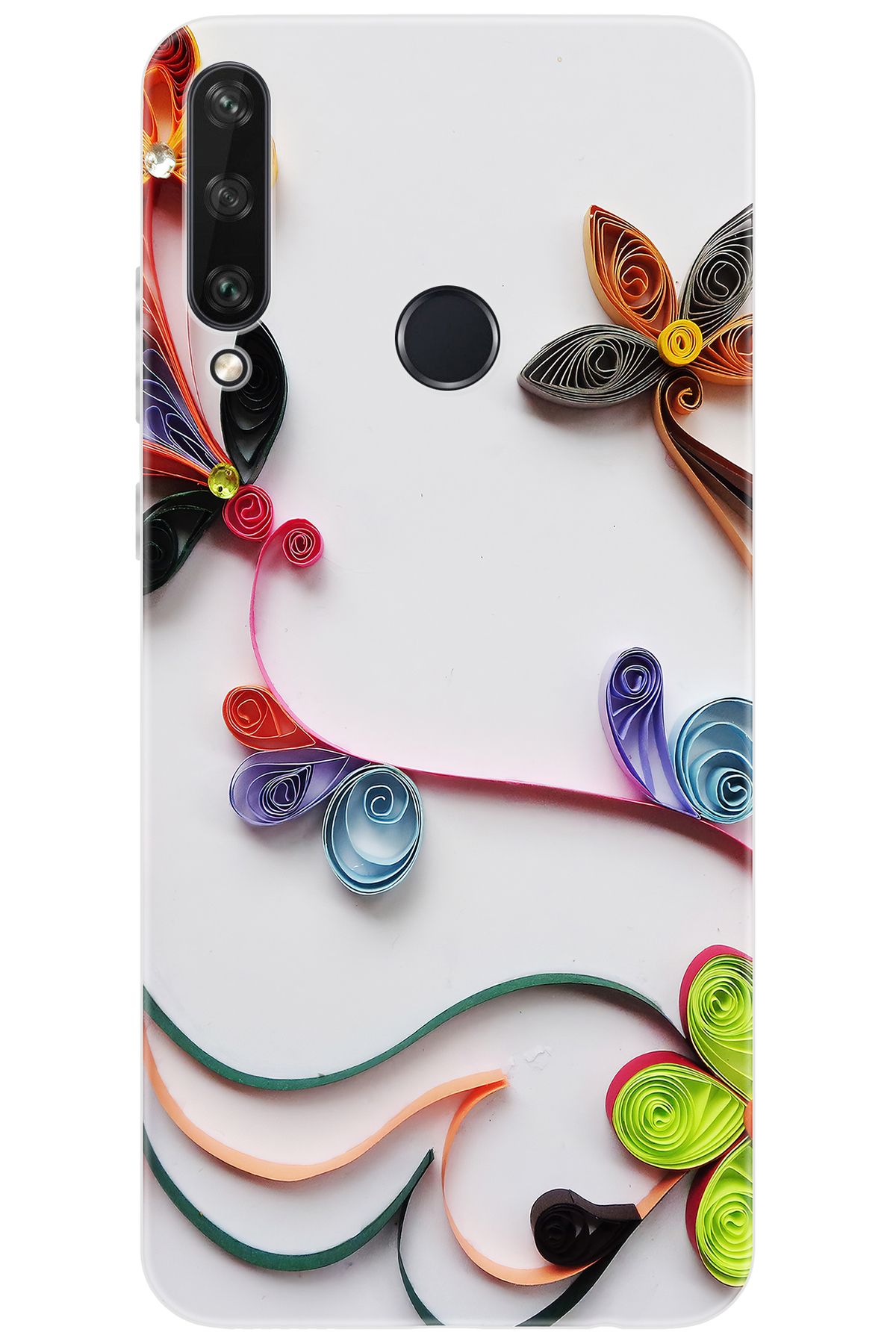 Ceppare Huawei Y6P (MED-LX9N) Uyumlu Kılıf Desen Baskılı Silikon Çiçek Desen STK:220 CP-7yKdvMN