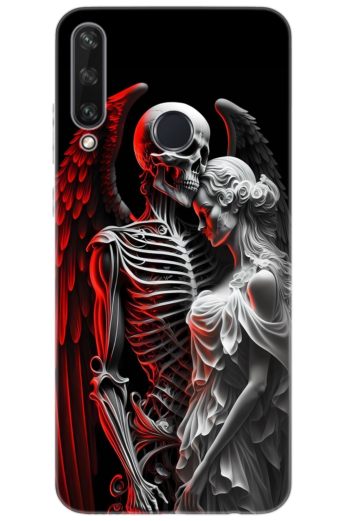 Ceppare Huawei Y6P (MED-LX9N) Uyumlu Kılıf Desenli Silikon İskelet ve Melek Aşkı STK:644 CP-8GWJUYm