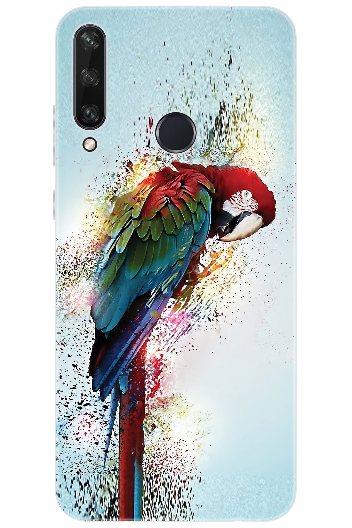 Ceppare Huawei Y6P (MED-LX9N) Uyumlu Kılıf Desen Baskılı Silikon Papağan STK:562 CP-GLzYYKp