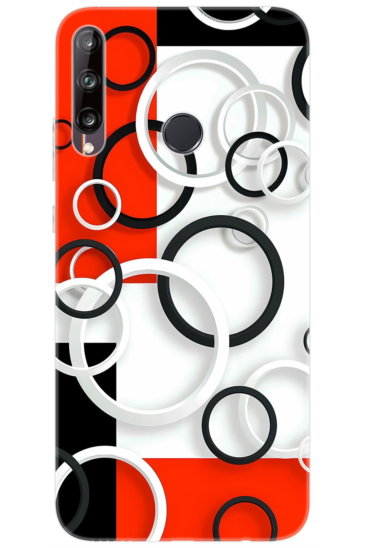 Ceppare Huawei Y7P (ART-L29) Uyumlu Kılıf Desen Baskılı Silikon Daire Tasarım STK:631 CP-wAaFV4T