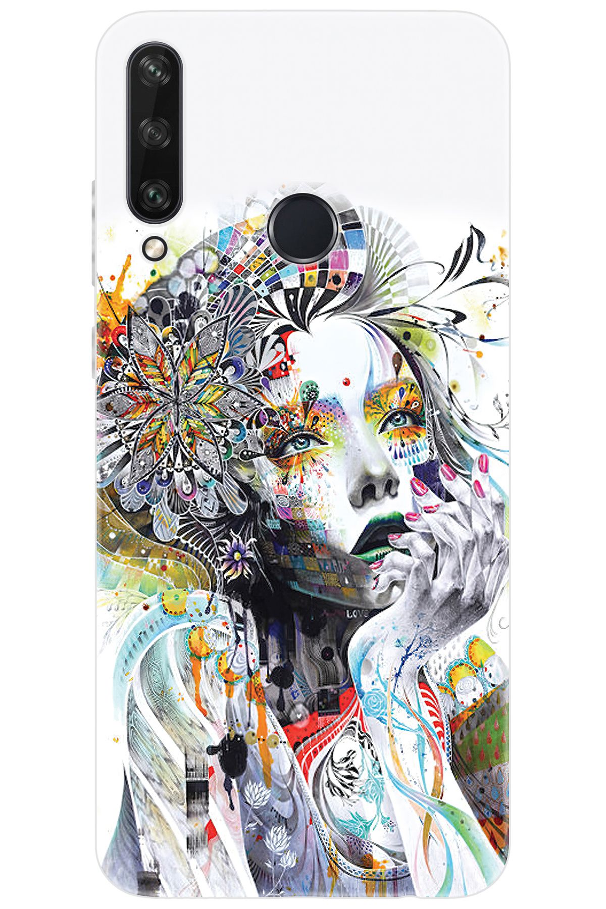 Ceppare Huawei Y6P (MED-LX9N) Uyumlu Kılıf Desen Baskılı Silikon Düşünen Kız STK:574 CP-hpd9DTA