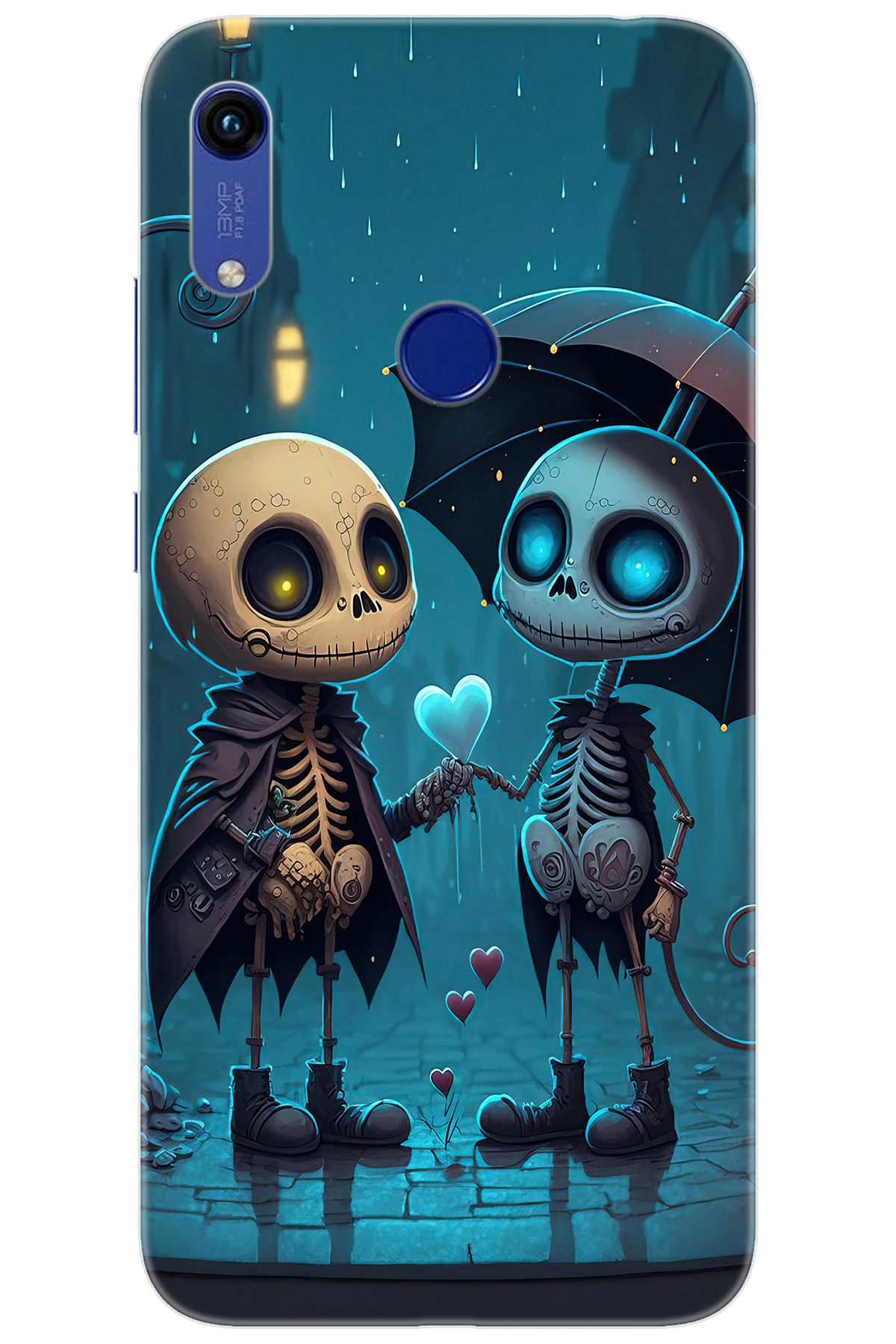 Ceppare Huawei Y6S 2019 (JAT-L41) Uyumlu Kılıf Desen Baskılı Silikon Aşık İskeletler STK:733 CP-DJoeDPK
