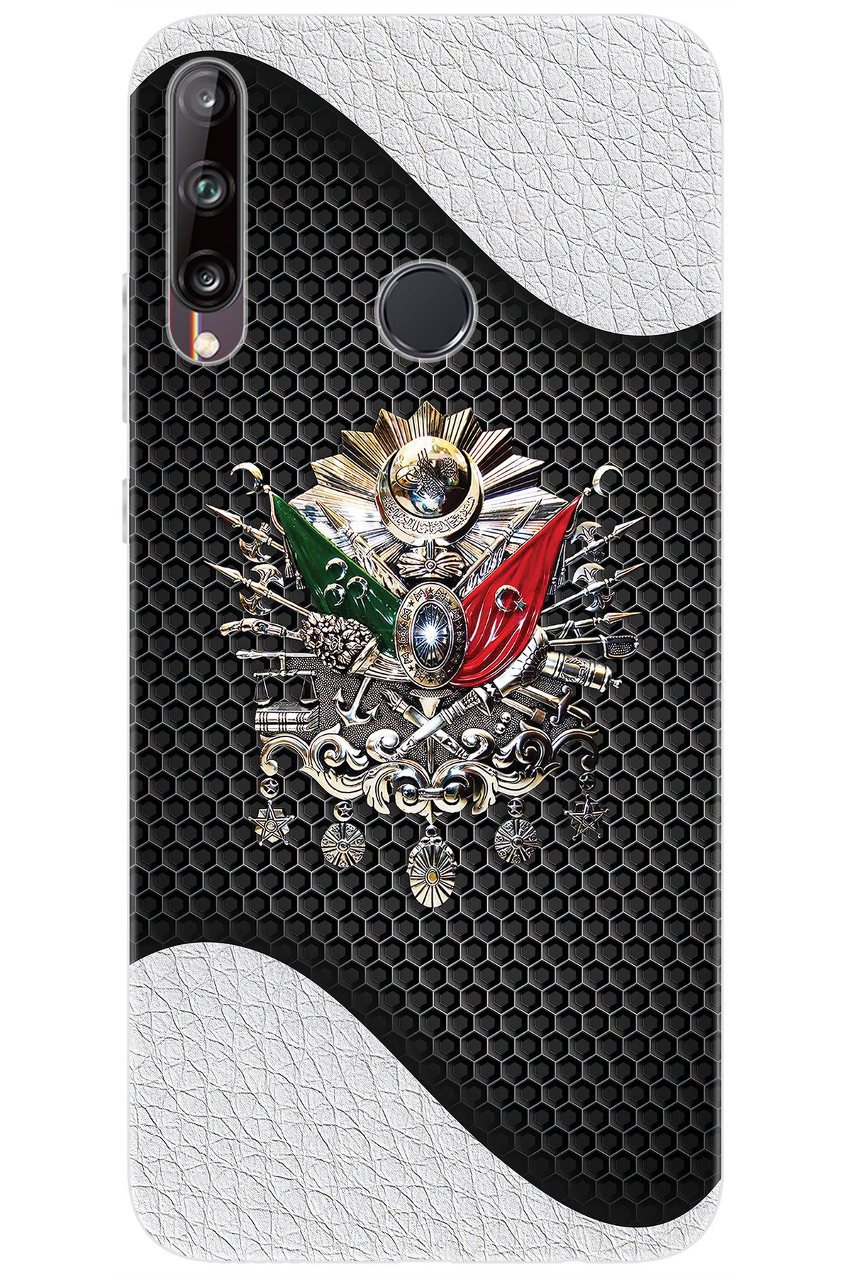 Ceppare Huawei Y7P (ART-L29) Uyumlu Kılıf Desen Baskılı Silikon Osmanlı Tuğra STK:415 CP-SodfgF2
