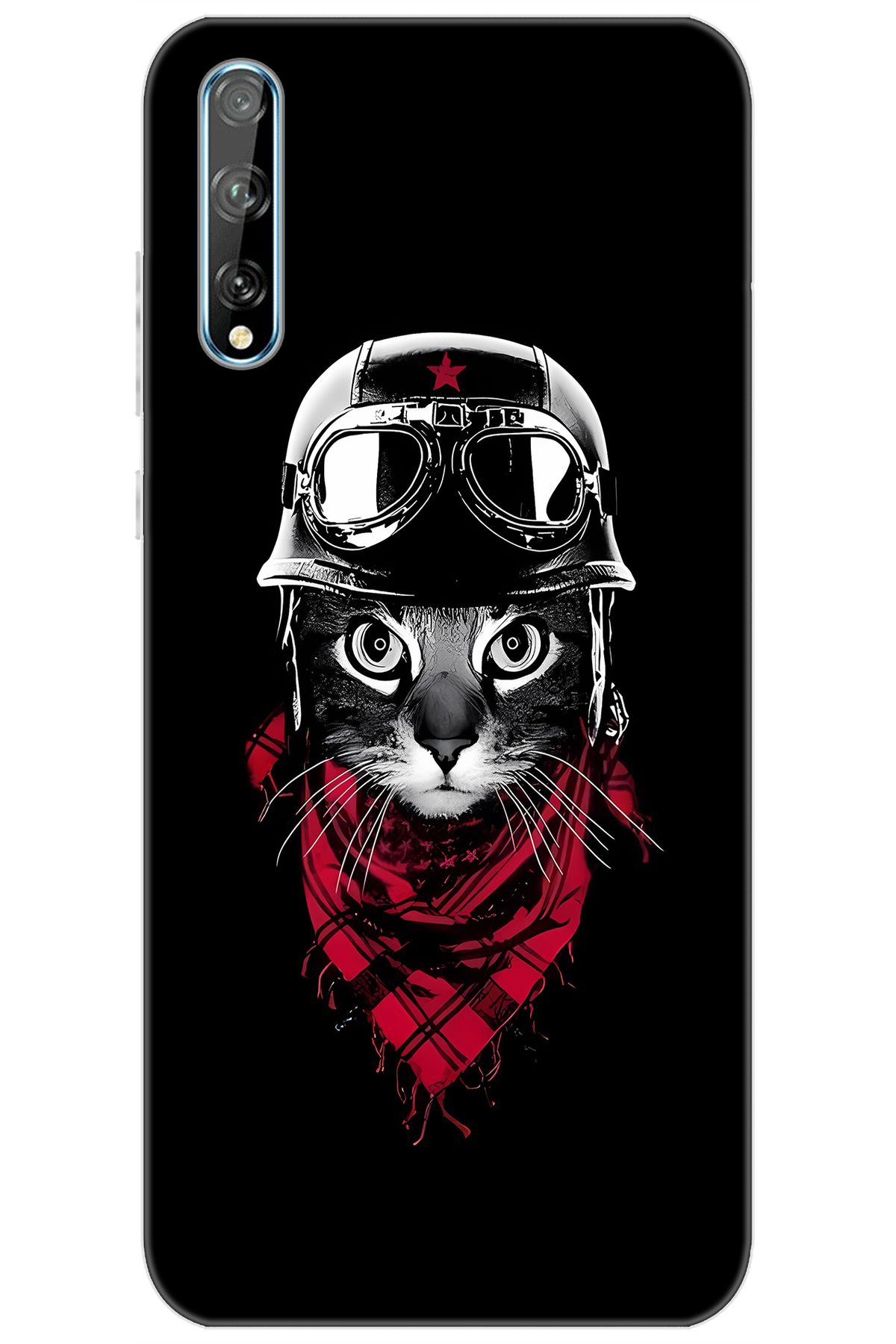 Ceppare Huawei Y8P (AQM-LX1) Uyumlu Kılıf Desen Baskılı Silikon Pilot Kedi STK:656 CP-QW5RGM6