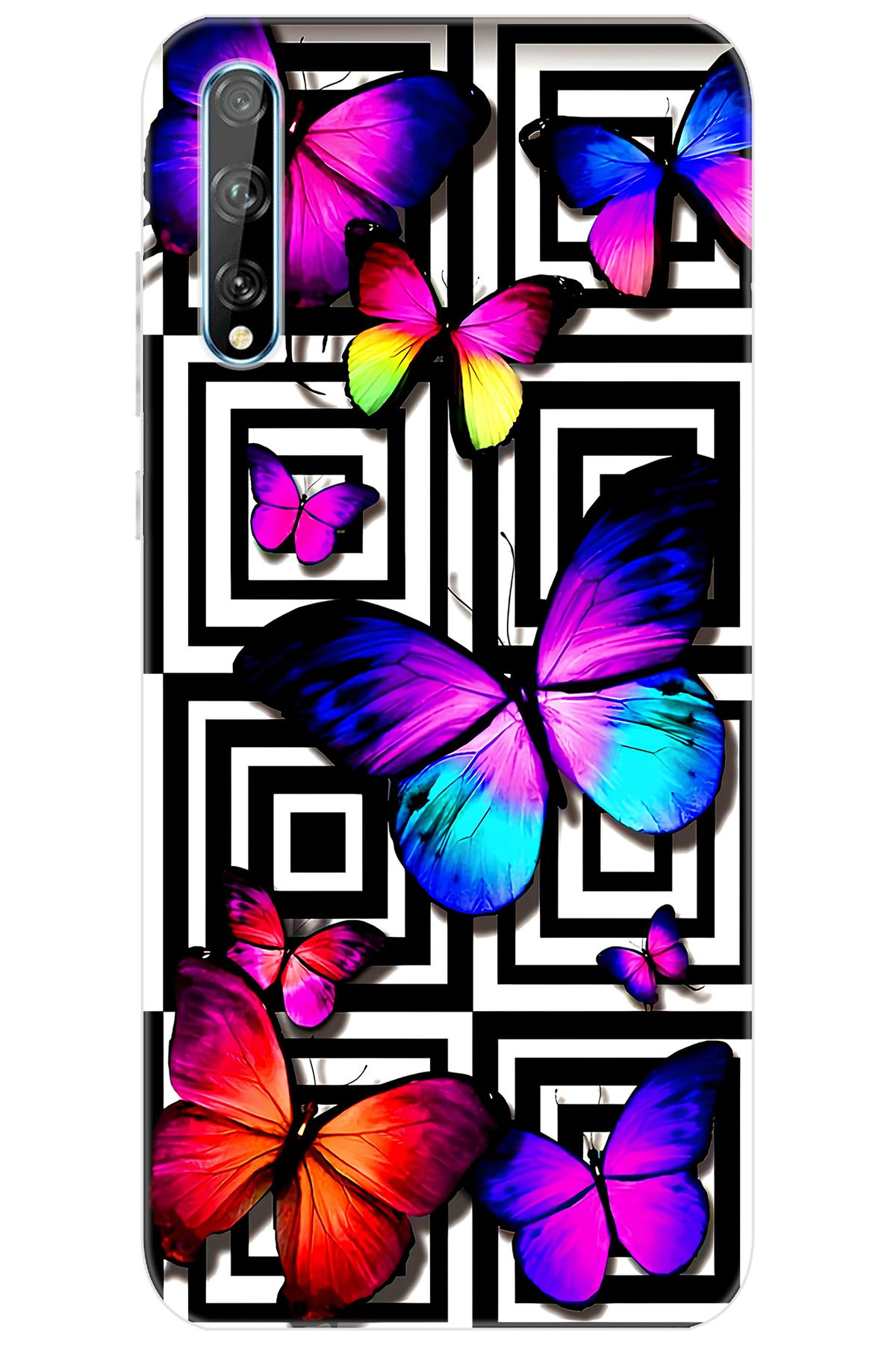Ceppare Huawei Y8P (AQM-LX1) Uyumlu Kılıf Desen Baskılı Silikon Kelebek STK:699 CP-MzoGbdi