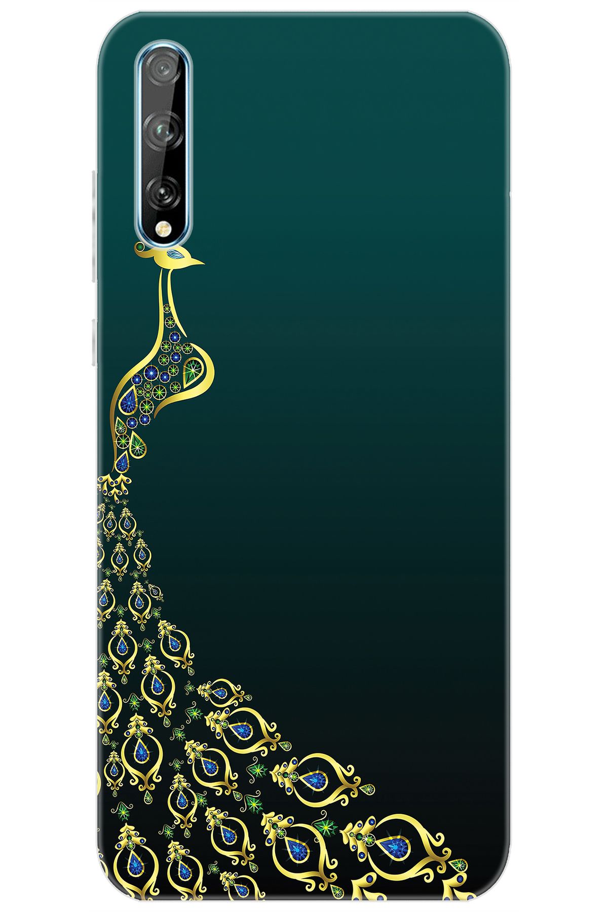 Ceppare Huawei Y8P (AQM-LX1) Uyumlu Kılıf Desen Baskılı Silikon Tavus Kuşu STK:540 CP-J5JQK2T