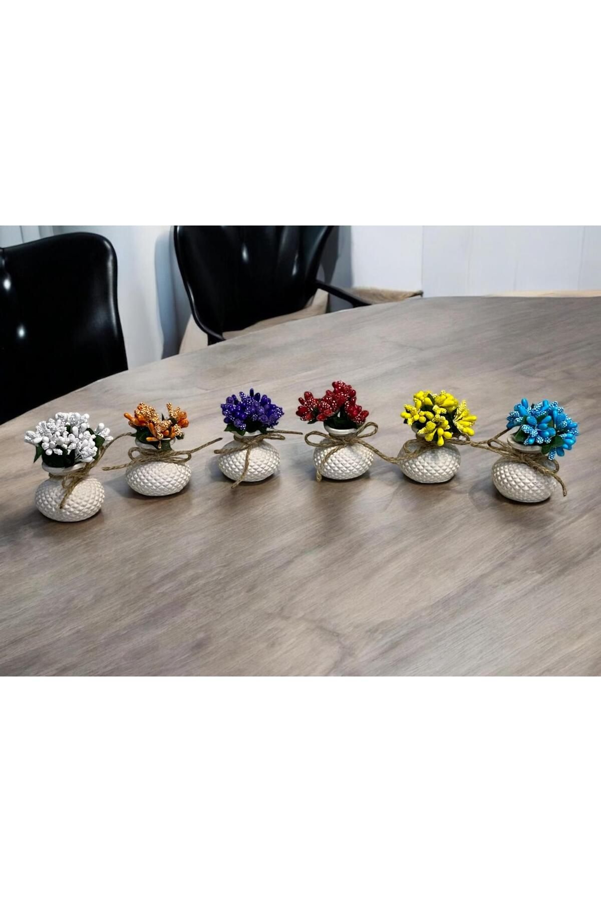 MelDef Altılı Dekoratif Mini Set Çiçekli