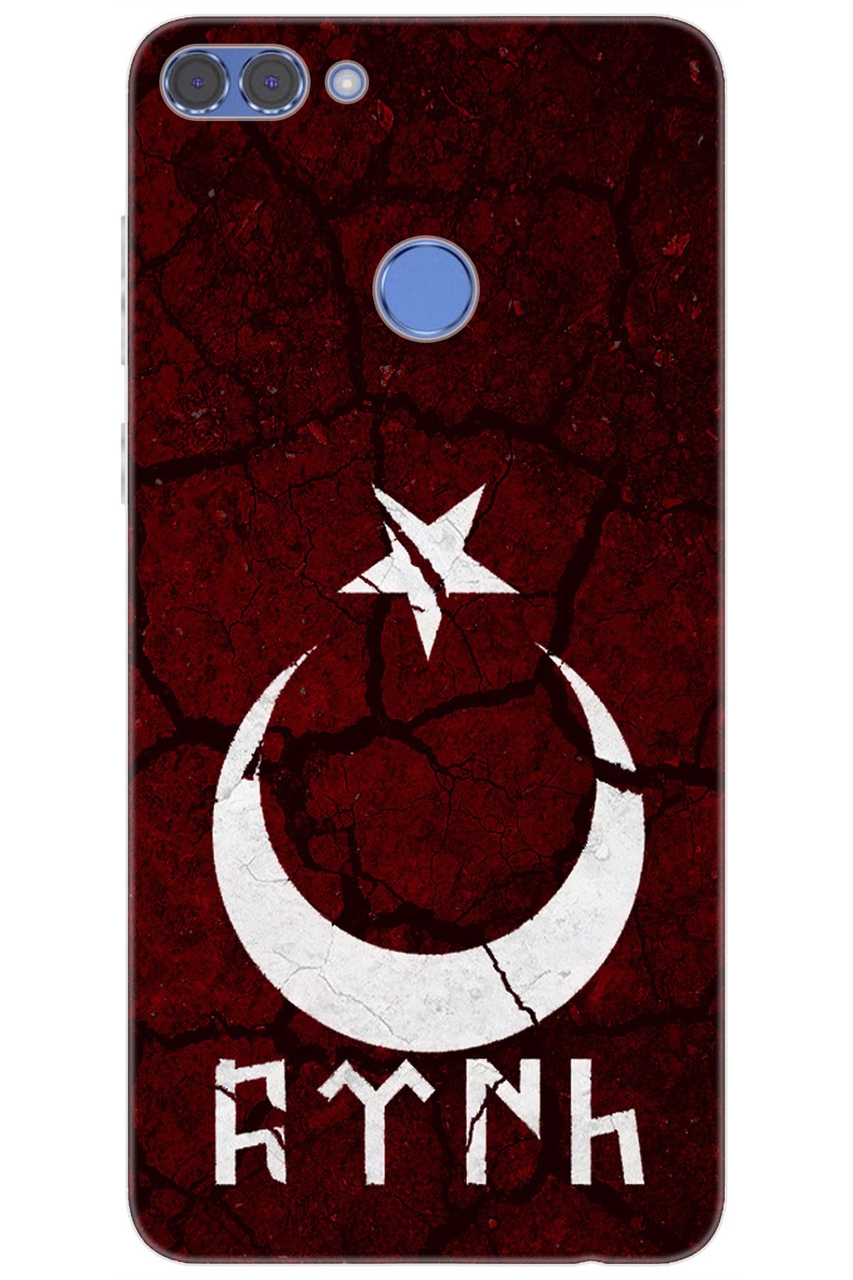 Ceppare Huawei Y9 2018 (FLA-LX1/LX2) Uyumlu Kılıf Desen Baskılı Silikon Göktürkçe Türk STK:386 CP-QXSOAVX