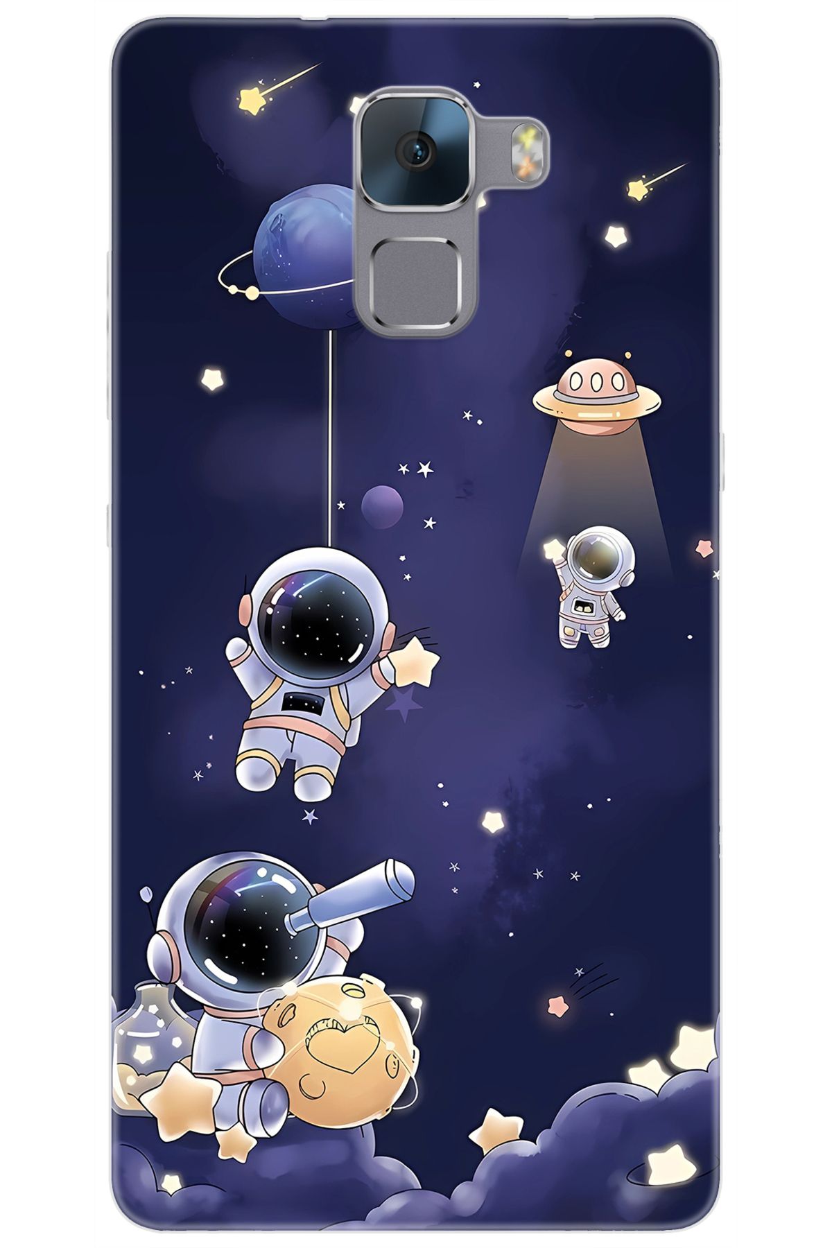 Ceppare Huawei Honor 7 (PLK-L01) Uyumlu Kılıf Desen Baskılı Silikon Astronot STK:630 CP-Aonf2Qx