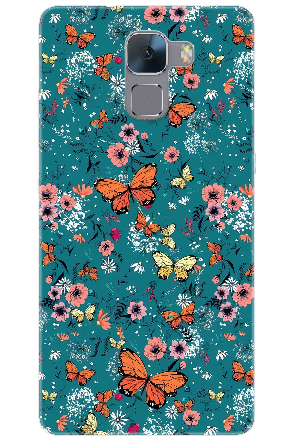 Ceppare Huawei Honor 7 (PLK-L01) Uyumlu Kılıf Desen Baskılı Silikon Kelebek STK:680 CP-5DsxNFP