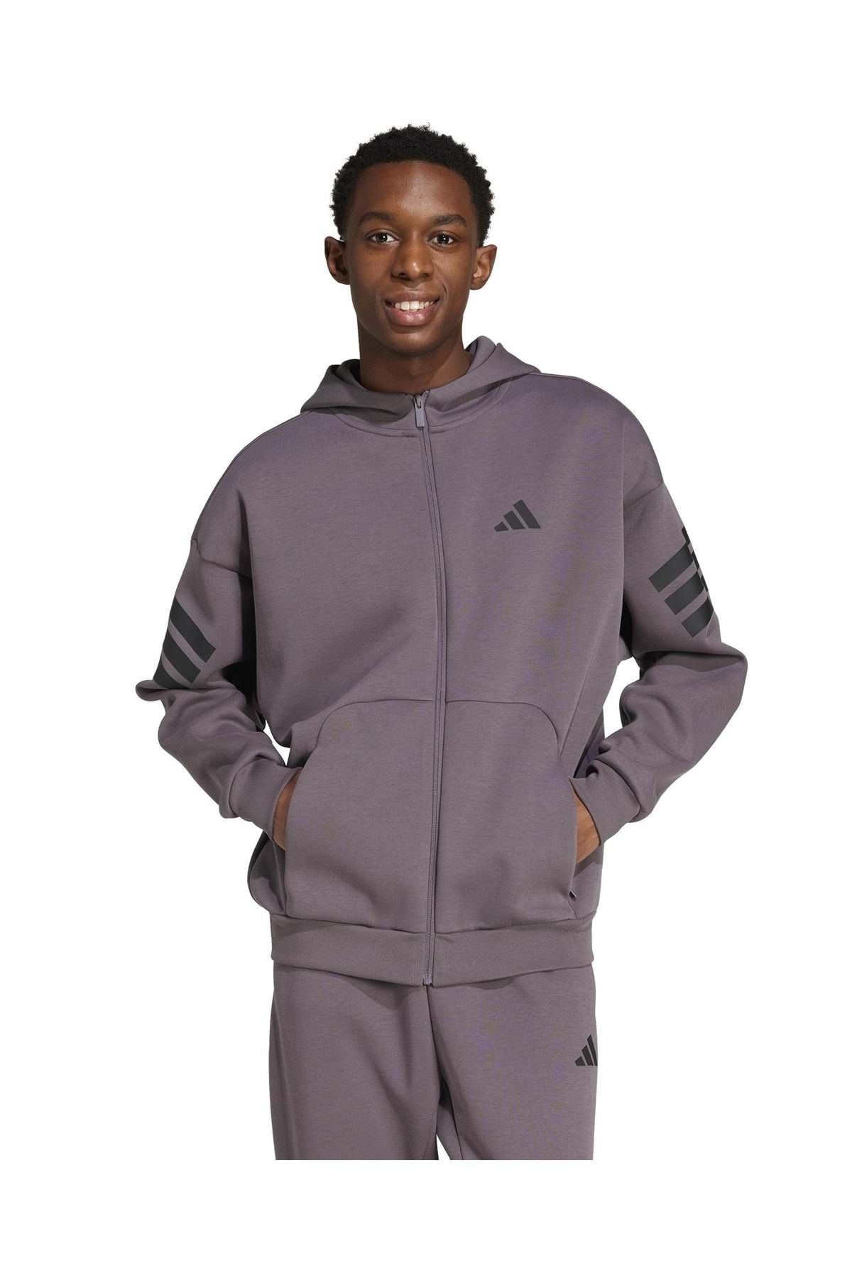 adidas M Fı 3s Fz Sweatshirt Jacket Erkek Eşofman Üstü Gri