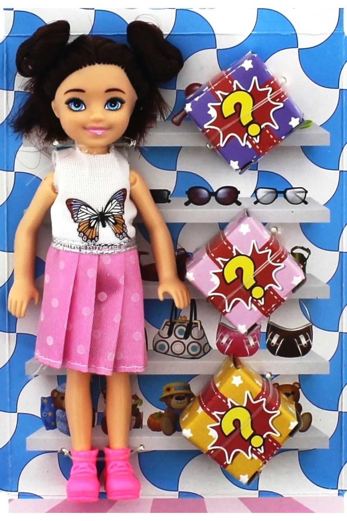 OEM Baonier Beyaz Kelebek Elbiseli Sürpriz Paket Bebek