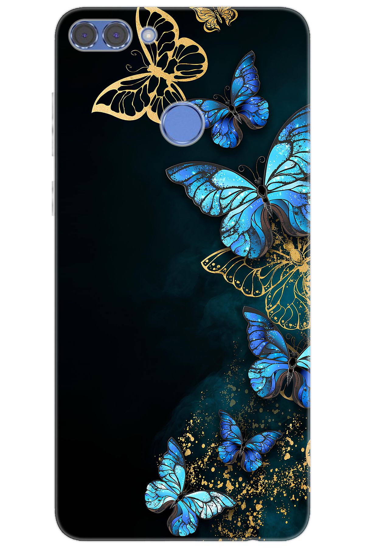 Ceppare Huawei Y9 2018 (FLA-LX1/LX2) Uyumlu Kılıf Desen Baskılı Silikon Kelebekler STK:721 CP-scCJuoM