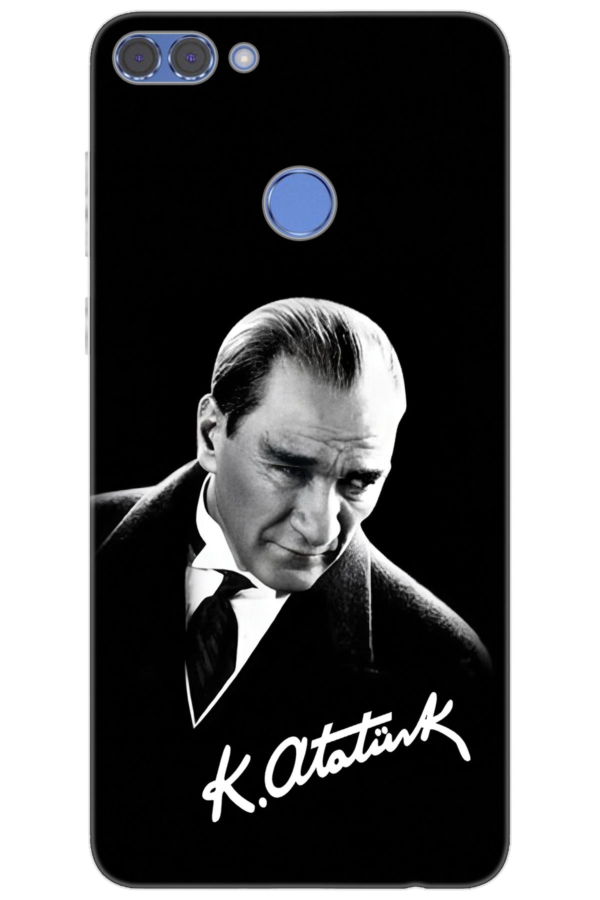 Ceppare Huawei Y9 2018 (FLA-LX1/LX2) Uyumlu Kılıf Desenli Silikon Mustafa Kemal Atatürk STK:390 CP-6cguqfg