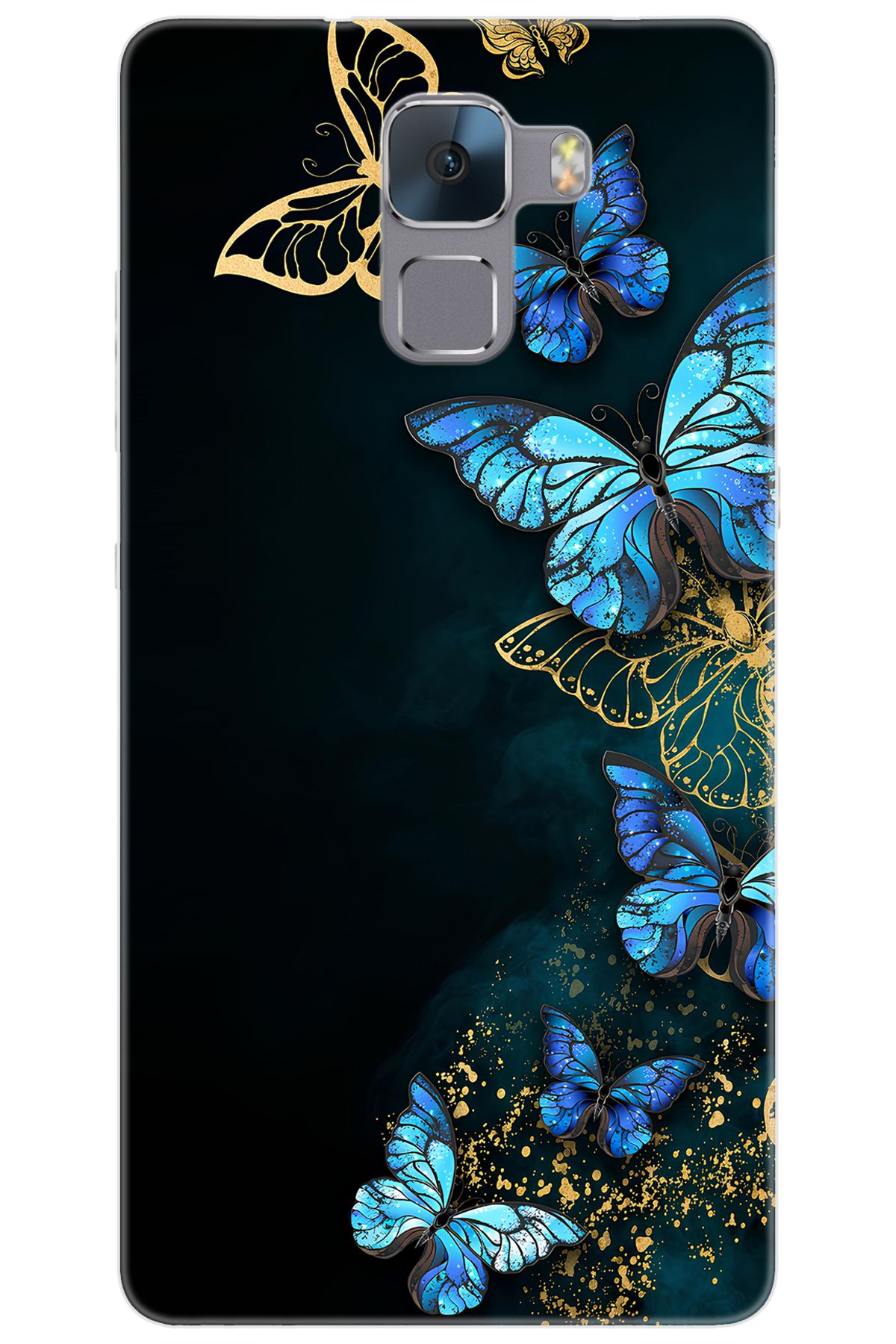 Ceppare Huawei Honor 7 (PLK-L01) Uyumlu Kılıf Desen Baskılı Silikon Kelebekler STK:721 CP-cd8uocR