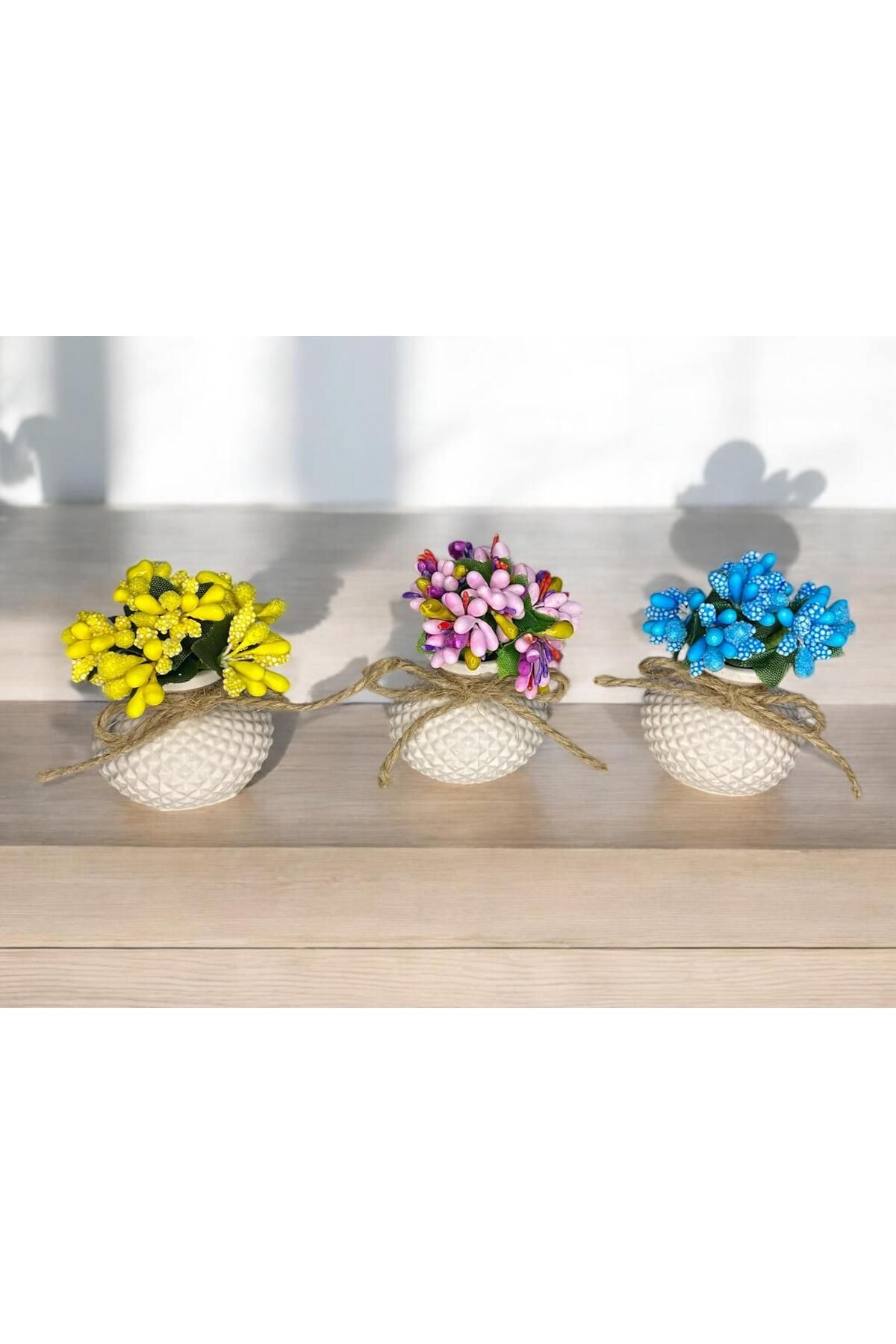 MelDef Üçlü Dekoratif Mini Set Çiçekli