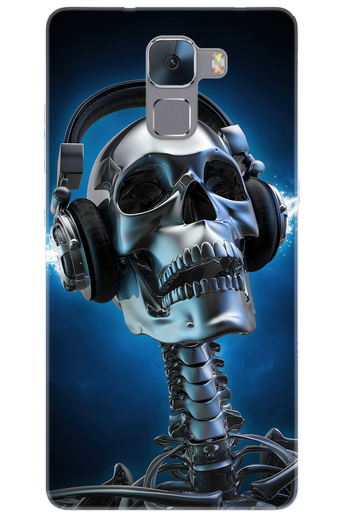 Ceppare Huawei Honor 7 (PLK-L01) Uyumlu Kılıf Desen Baskılı Silikon Metal İskelet STK:141 CP-8mny10C