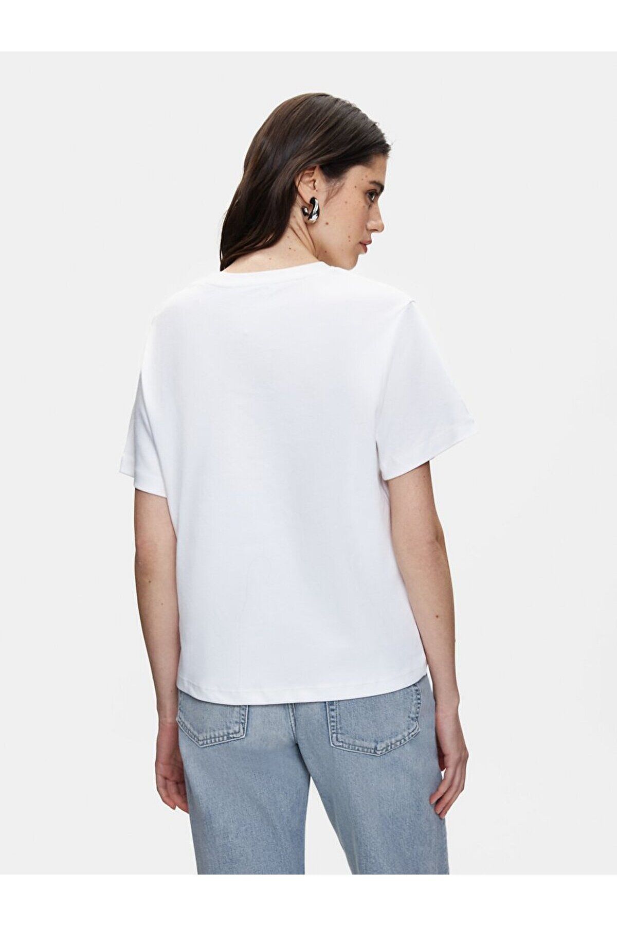 Ltb-Λευκό T-shirt Crew Neck Basic Crop 4