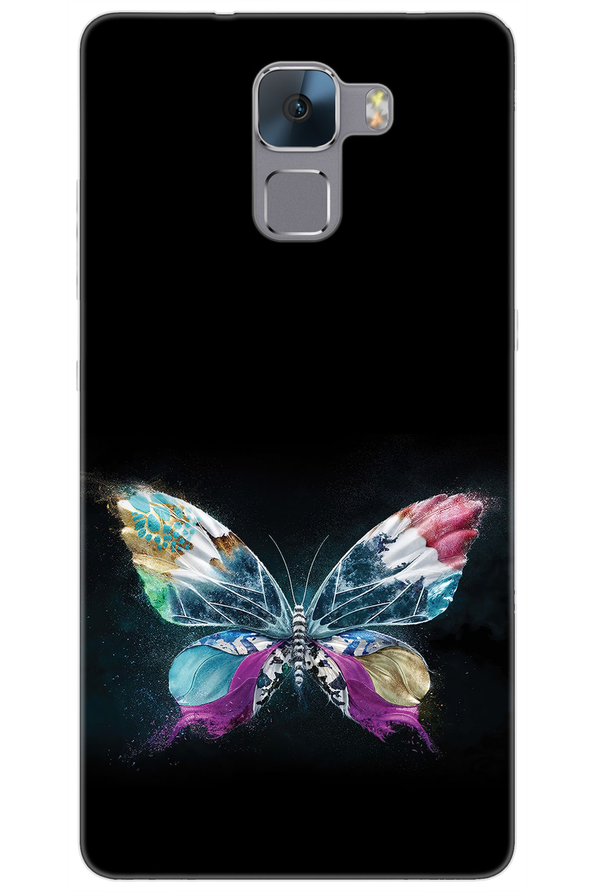 Ceppare Huawei Honor 7 (PLK-L01) Uyumlu Kılıf Desen Baskılı Silikon Kelebek Resim STK:548 CP-6BzzNij
