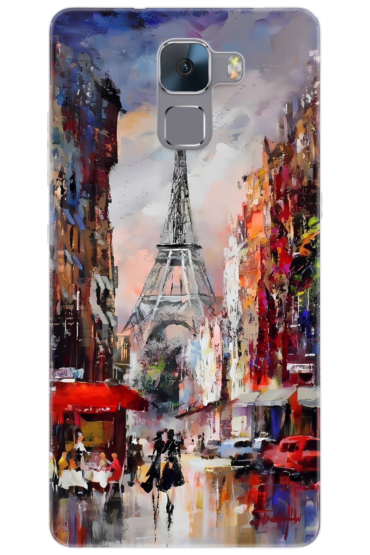Ceppare Huawei Honor 7 (PLK-L01) Uyumlu Kılıf Desen Baskılı Silikon Eyfel Kulesi STK:1010 CP-dny8qB0