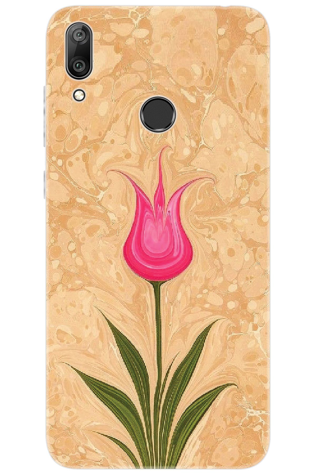 Ceppare Huawei Y7 PRO 2019 (DUB-LX2) Uyumlu Kılıf Desen Baskılı Silikon Lale Tasarım STK:544 CP-mjtt7Ba