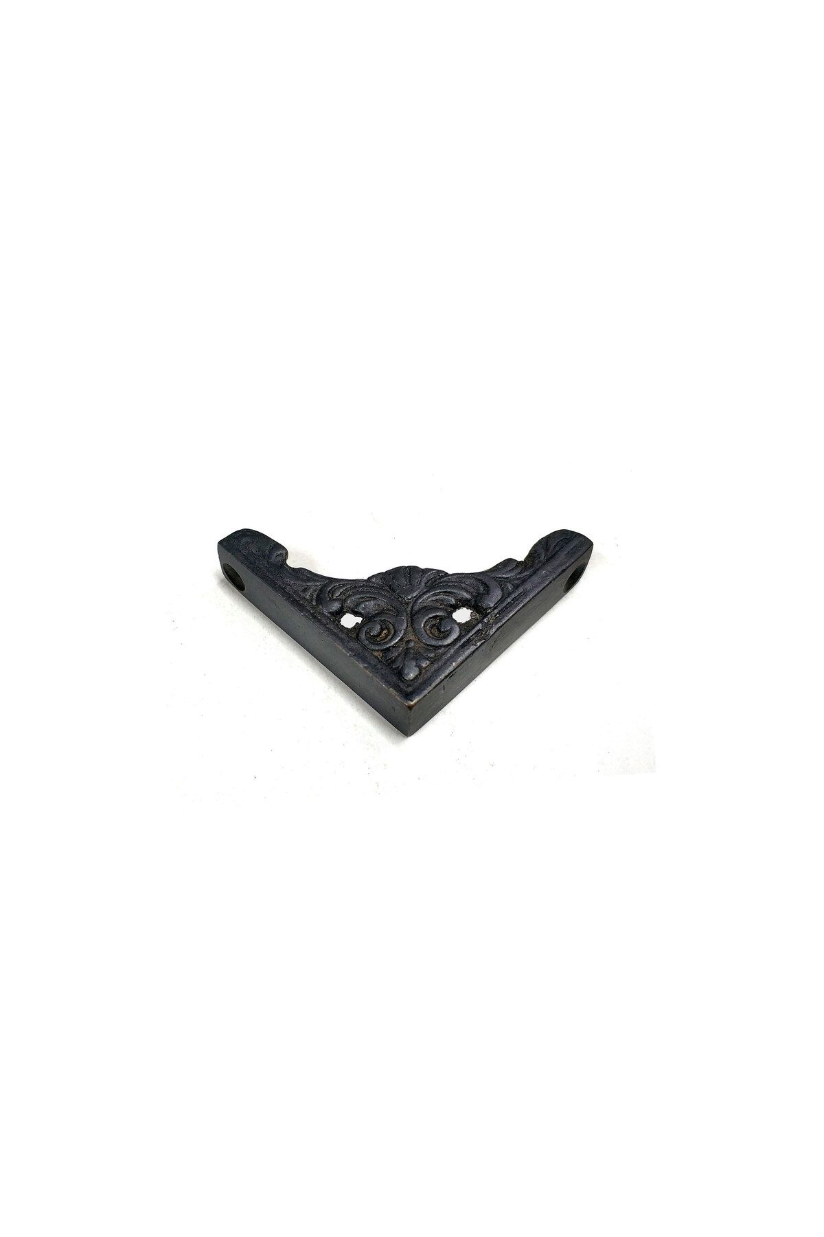 OEM Antika Tarz Dekoratif Pirinç Köşe Süsü - 58x58 mm, Oksit