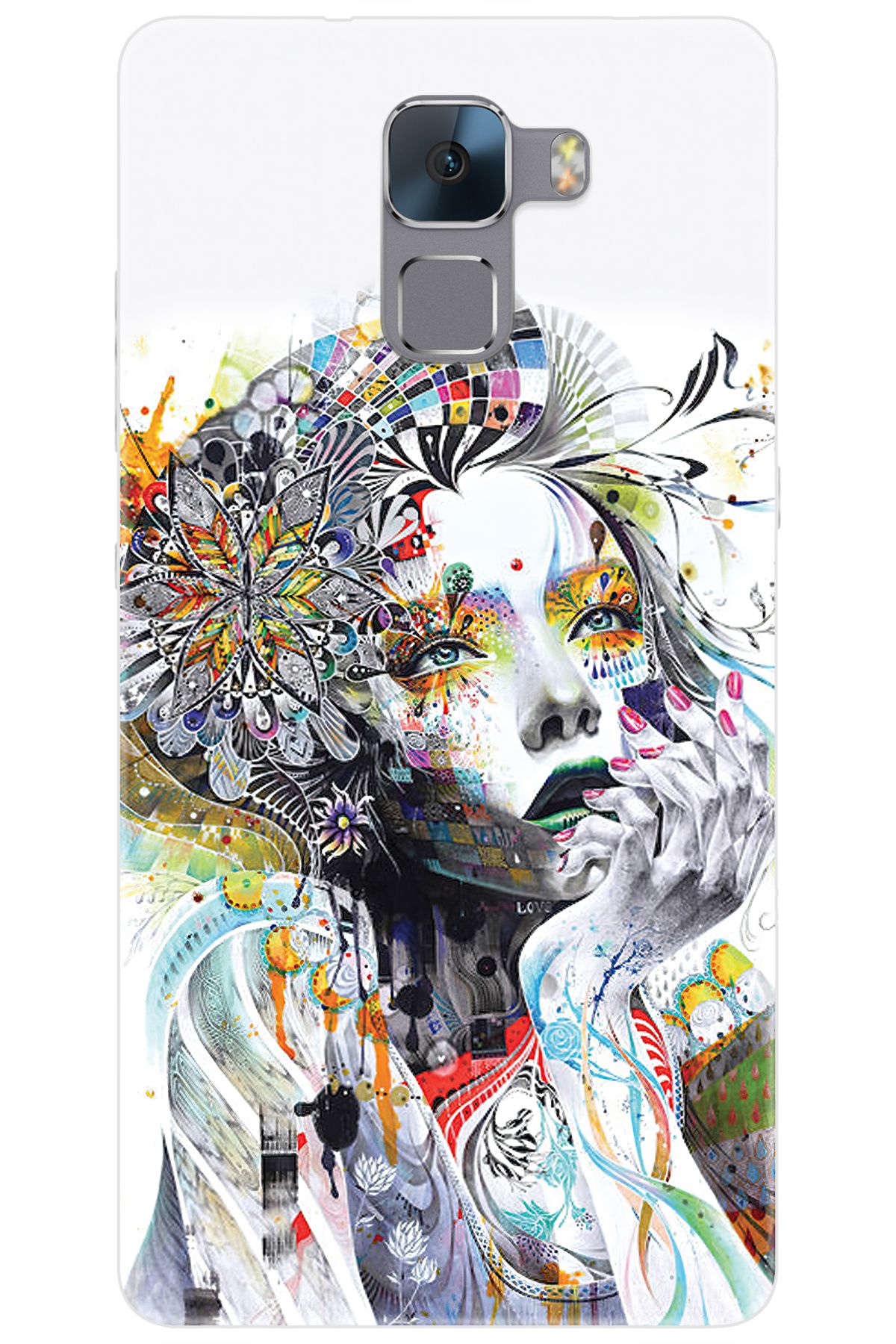 Ceppare Huawei Honor 7 (PLK-L01) Uyumlu Kılıf Desen Baskılı Silikon Düşünen Kız STK:574 CP-jb0xf95