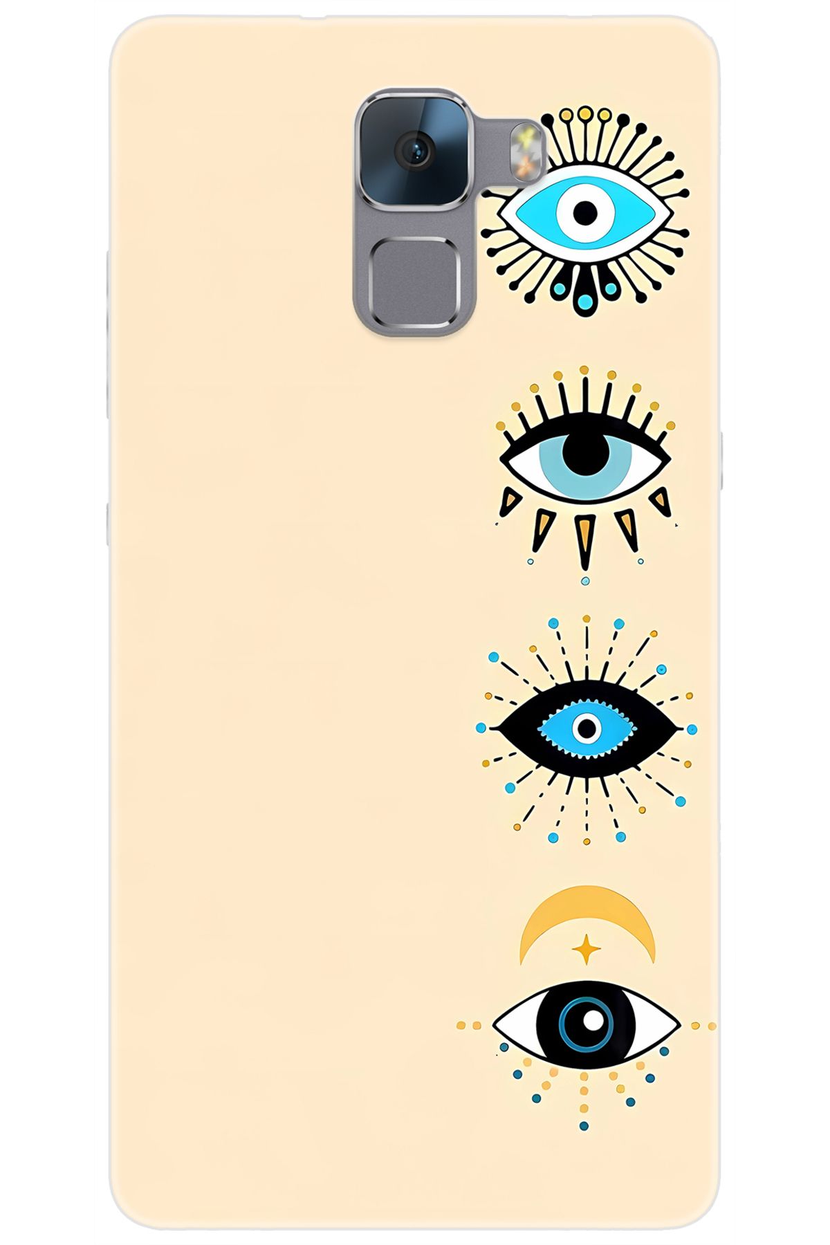 Ceppare Huawei Honor 7 (PLK-L01) Uyumlu Kılıf Desen Baskılı Silikon Nazar Gözler STK:742 CP-KTDS5Zn